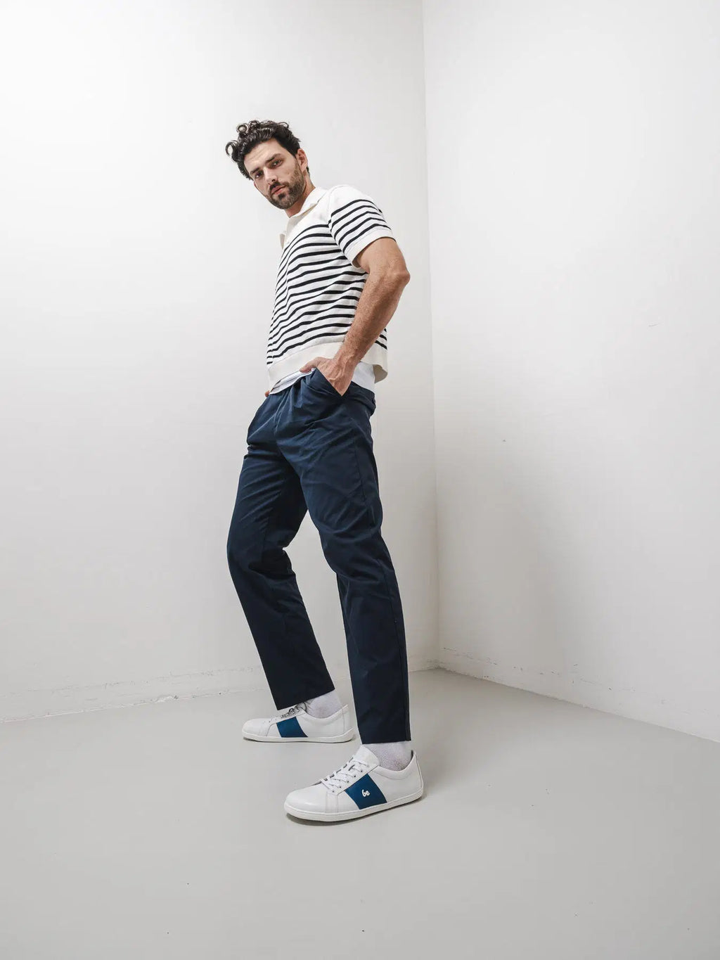 Barfuß-Sneaker Be Lenka Elite – Weiß & Dunkelblau