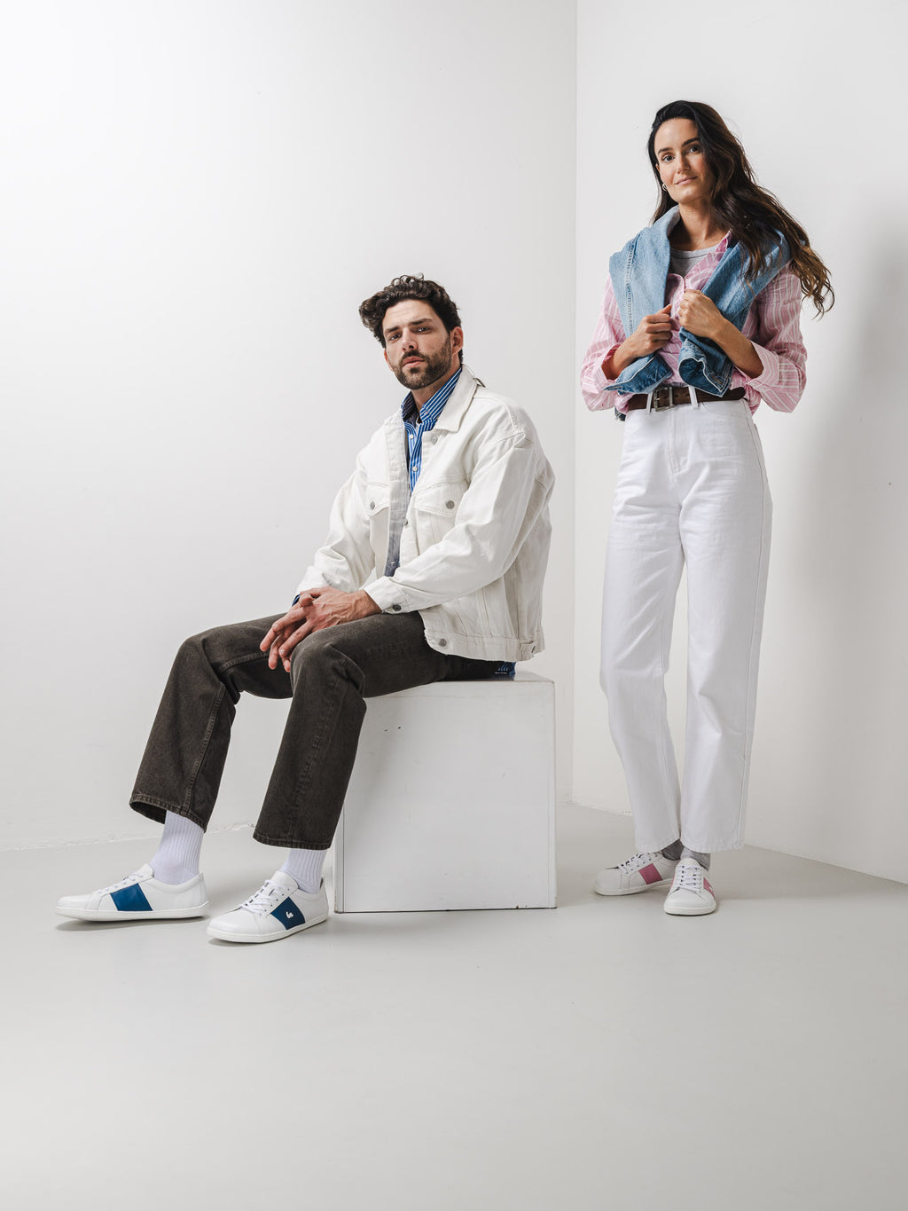 Barefoot Sneakers Be Lenka Elite - White & Dark Blue