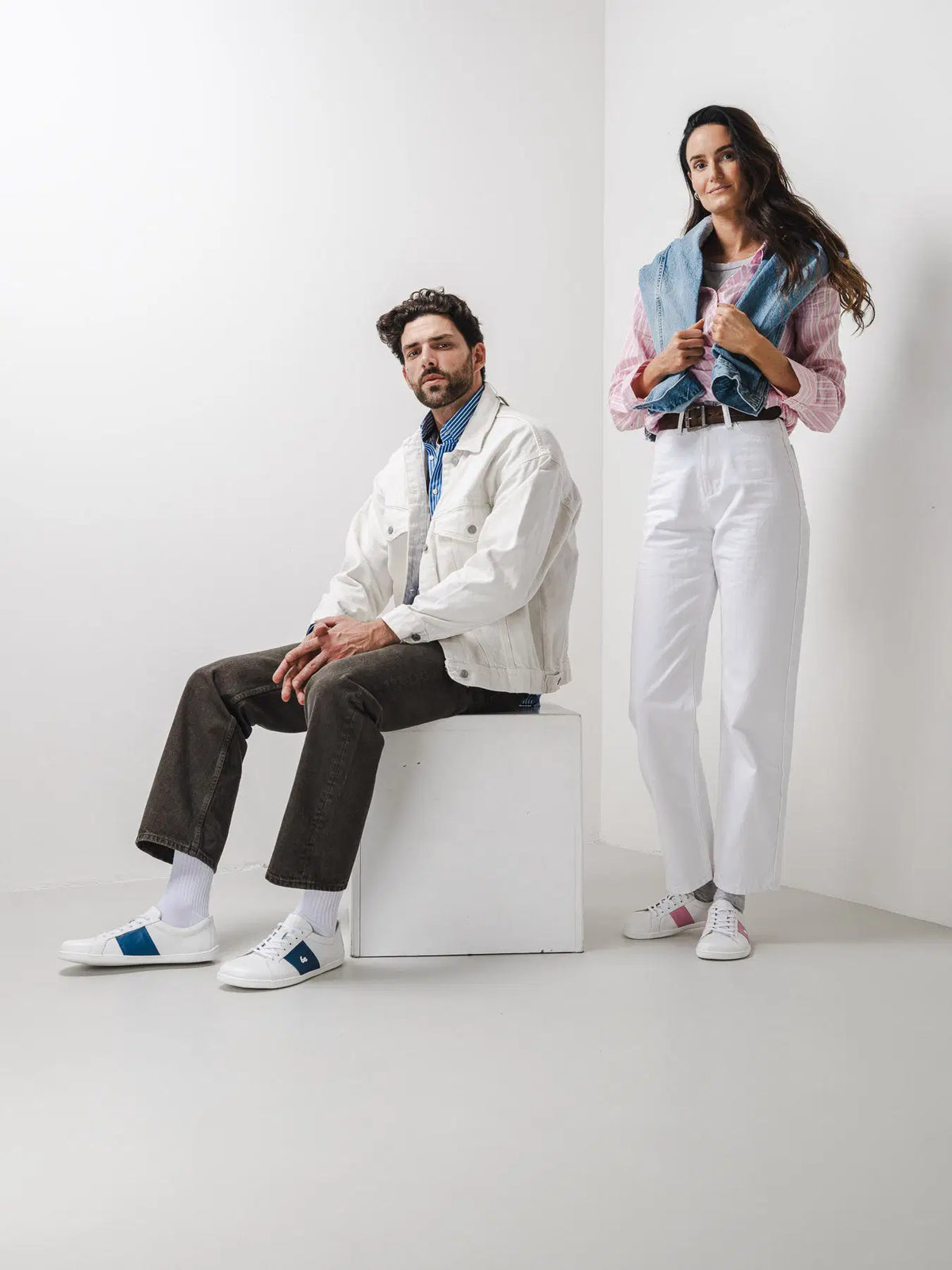 Barfuß-Sneaker Be Lenka Elite – Weiß & Dunkelblau