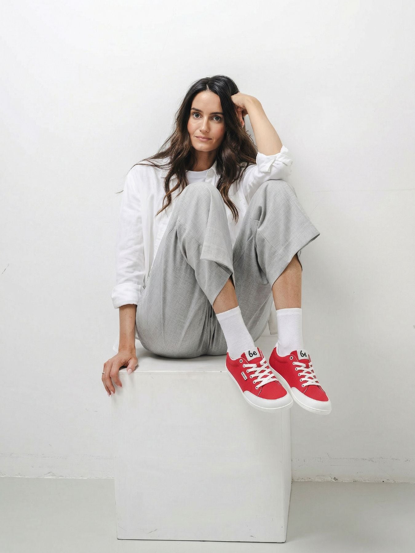 Barfuß Sneaker Be Lenka Rebound - Rot & Weiß