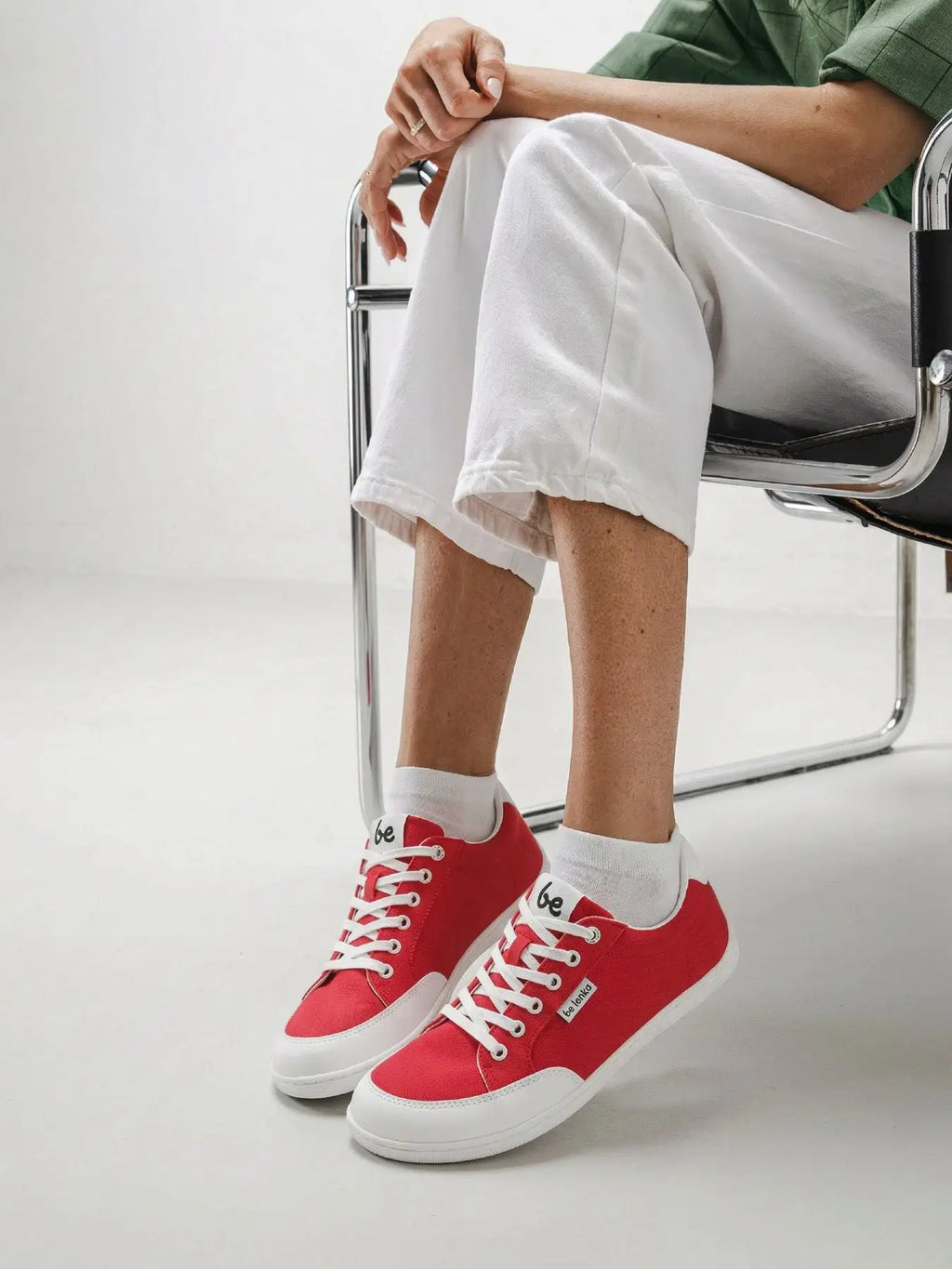 Barfuß Sneaker Be Lenka Rebound - Rot & Weiß