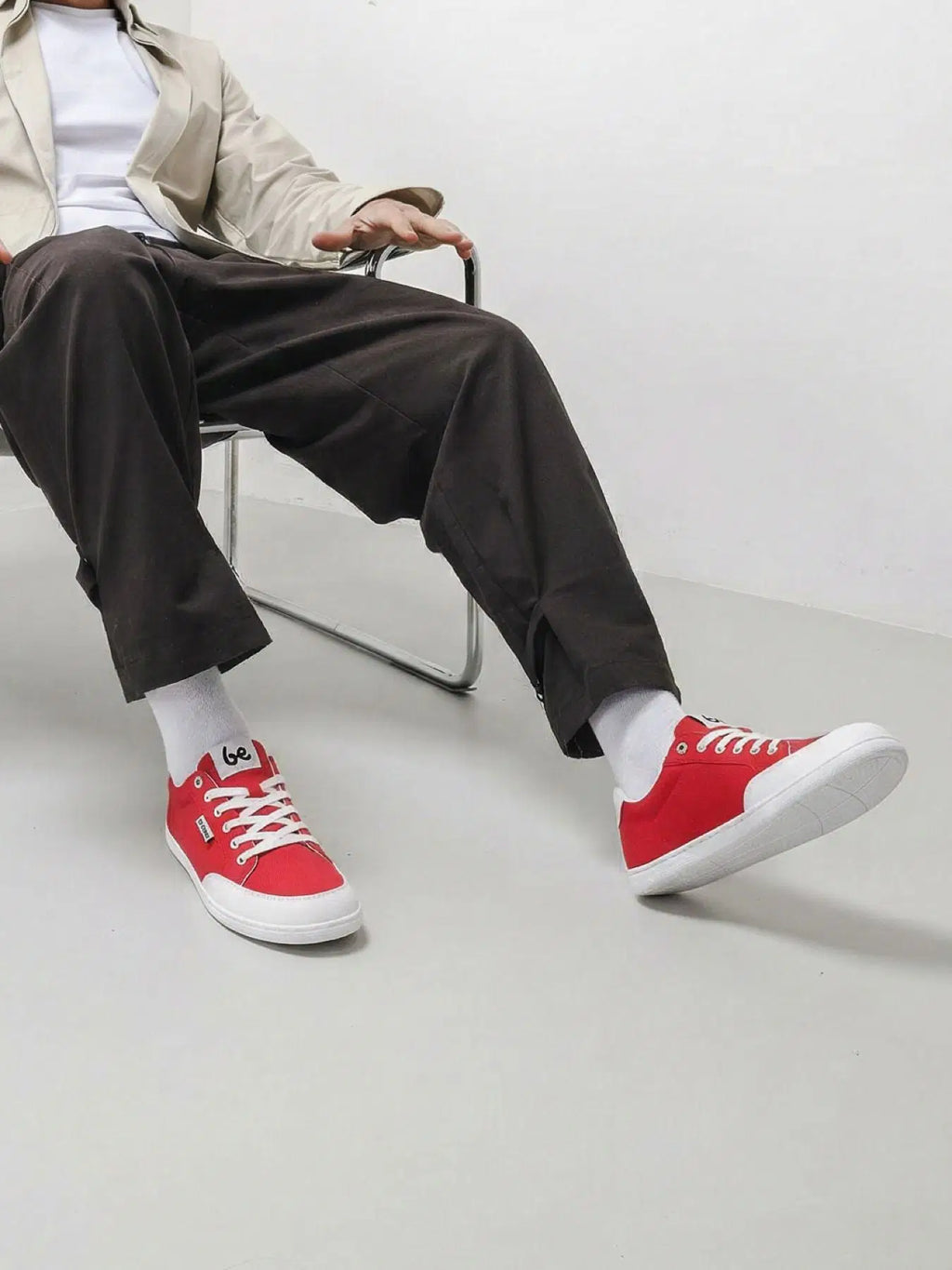 Barfuß Sneaker Be Lenka Rebound - Rot & Weiß