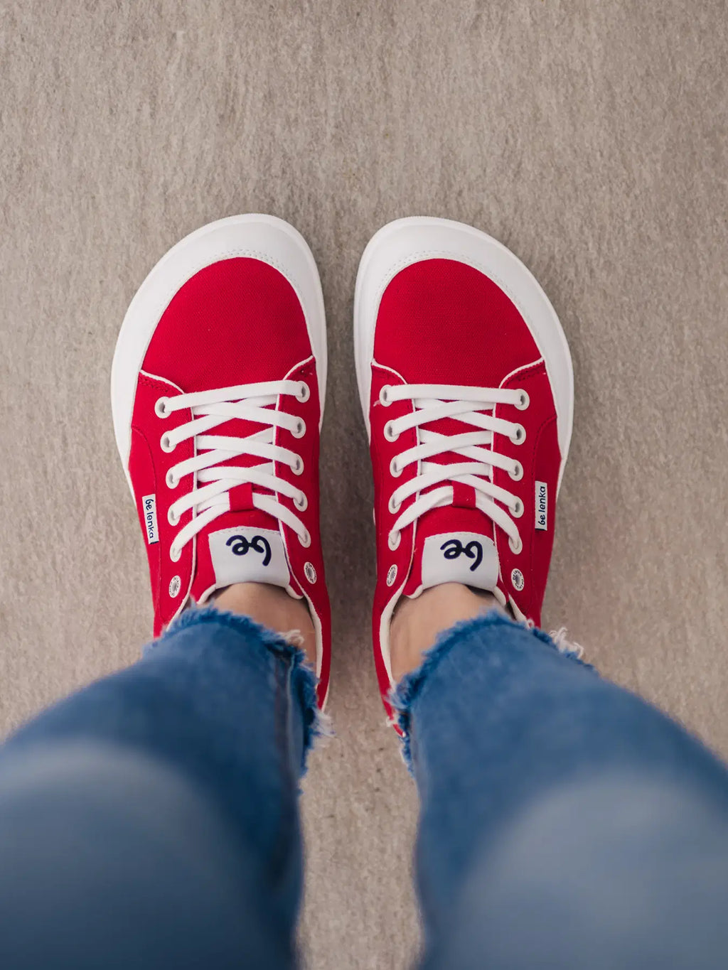Barfuß Sneaker Be Lenka Rebound - Rot & Weiß