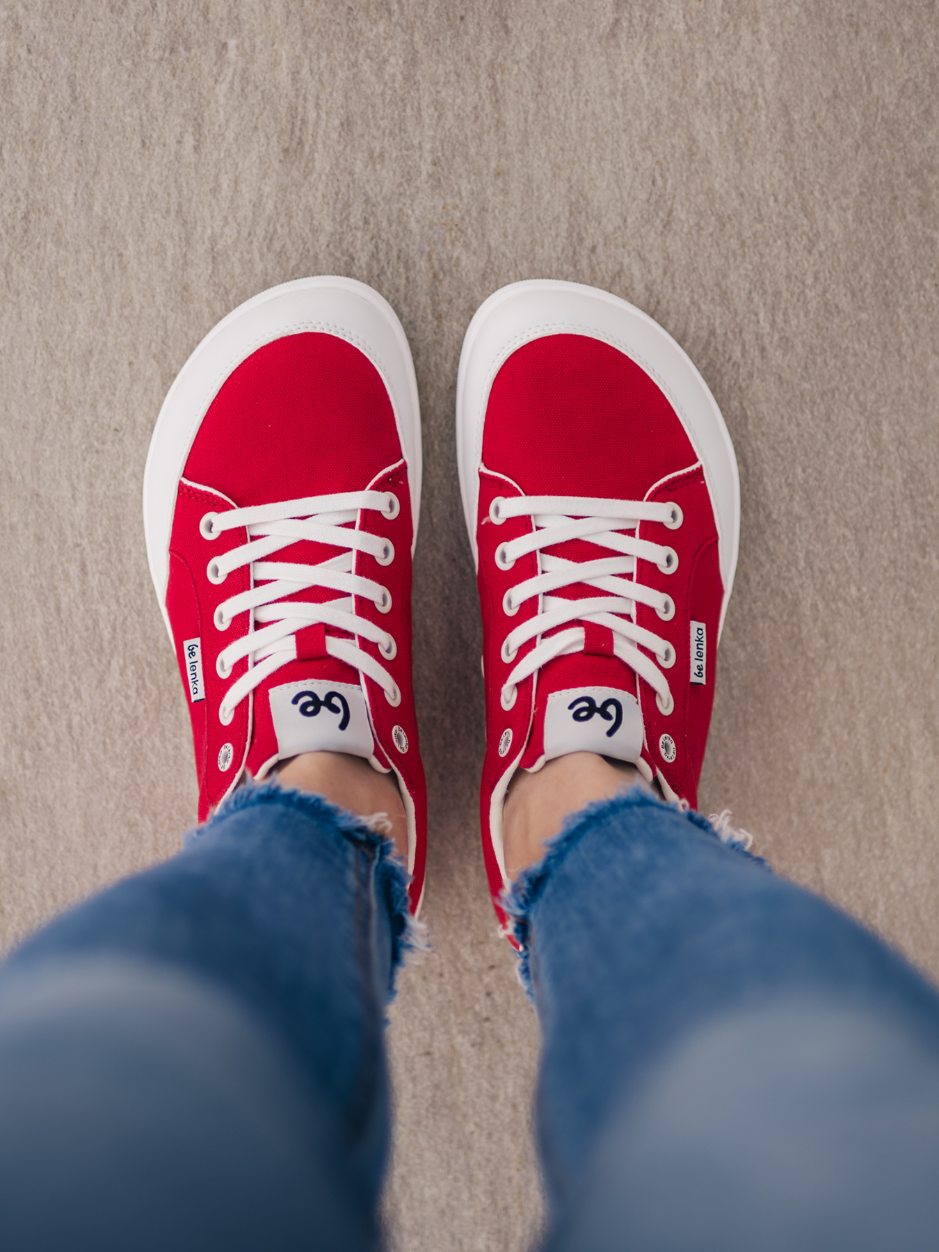 Barfuß Sneaker Be Lenka Rebound - Rot & Weiß