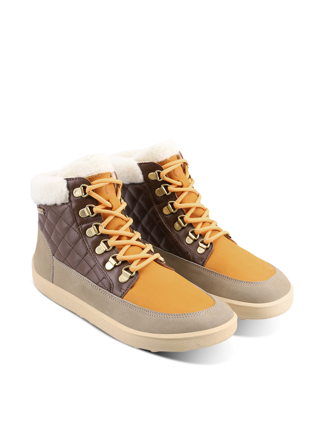 Barfußschuhe Be Lenka Olivia - Taupe, Dunkelbraun & Orange