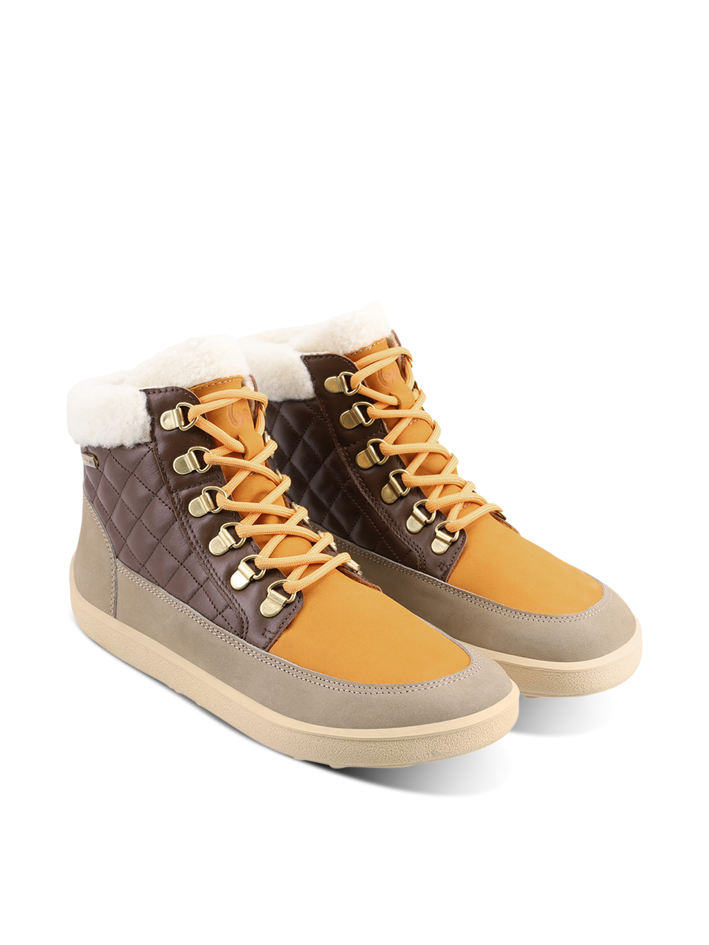 Barfußschuhe Be Lenka Olivia - Taupe, Dunkelbraun & Orange