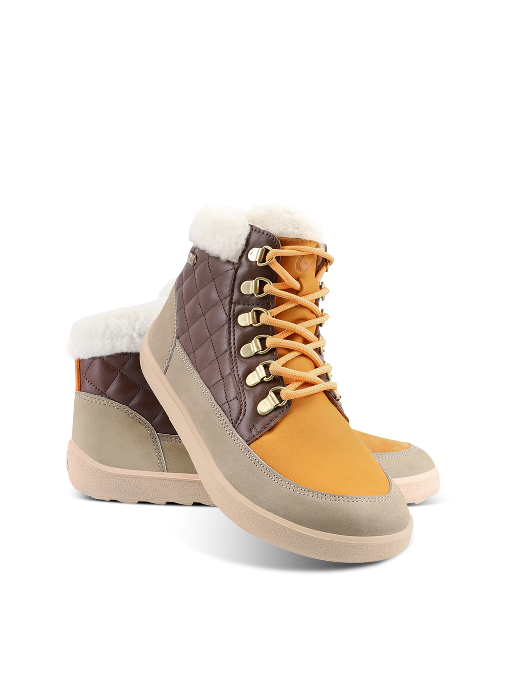 Barfußschuhe Be Lenka Olivia - Taupe, Dunkelbraun & Orange