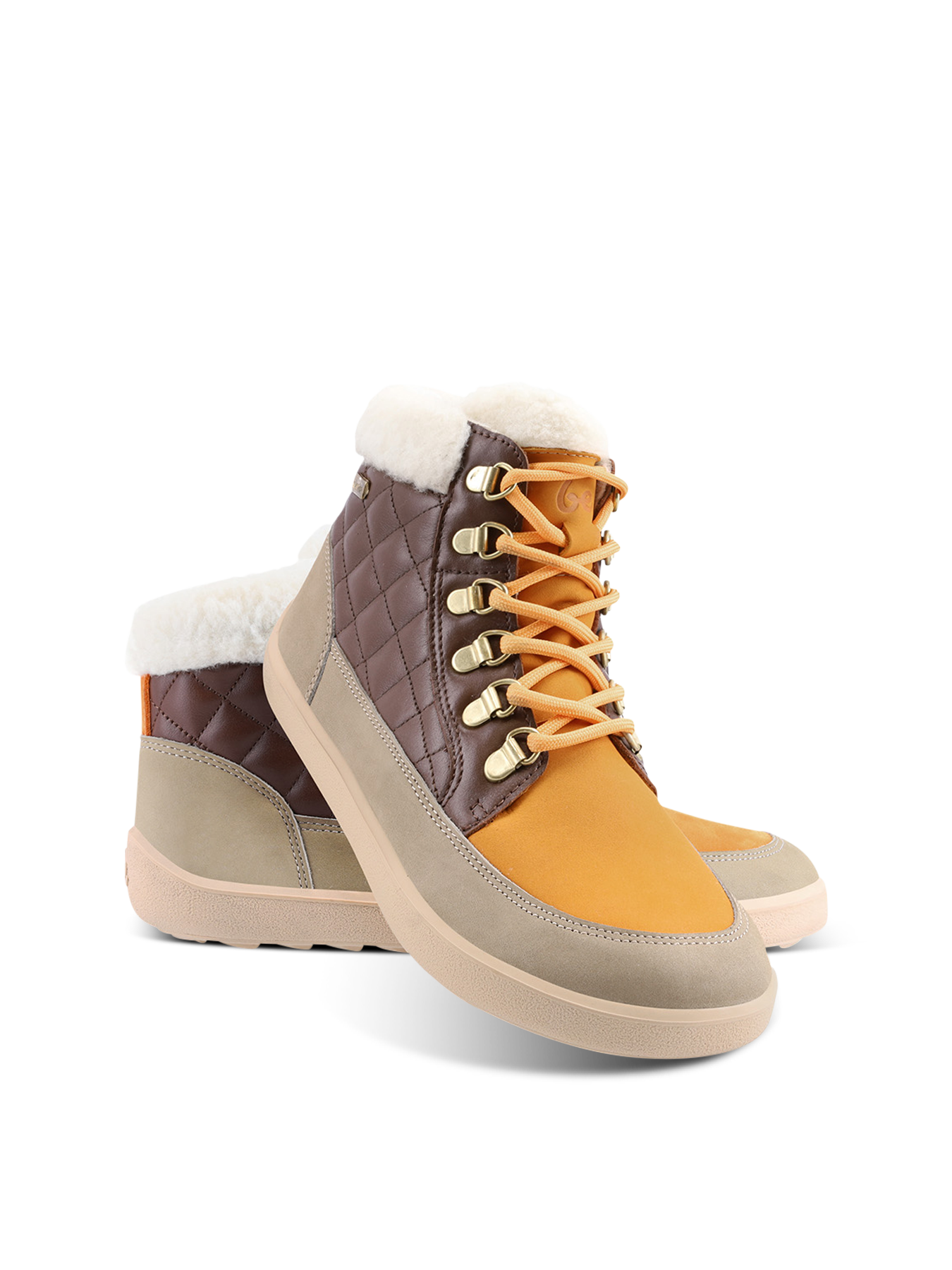 Barfußschuhe Be Lenka Olivia - Taupe, Dunkelbraun & Orange