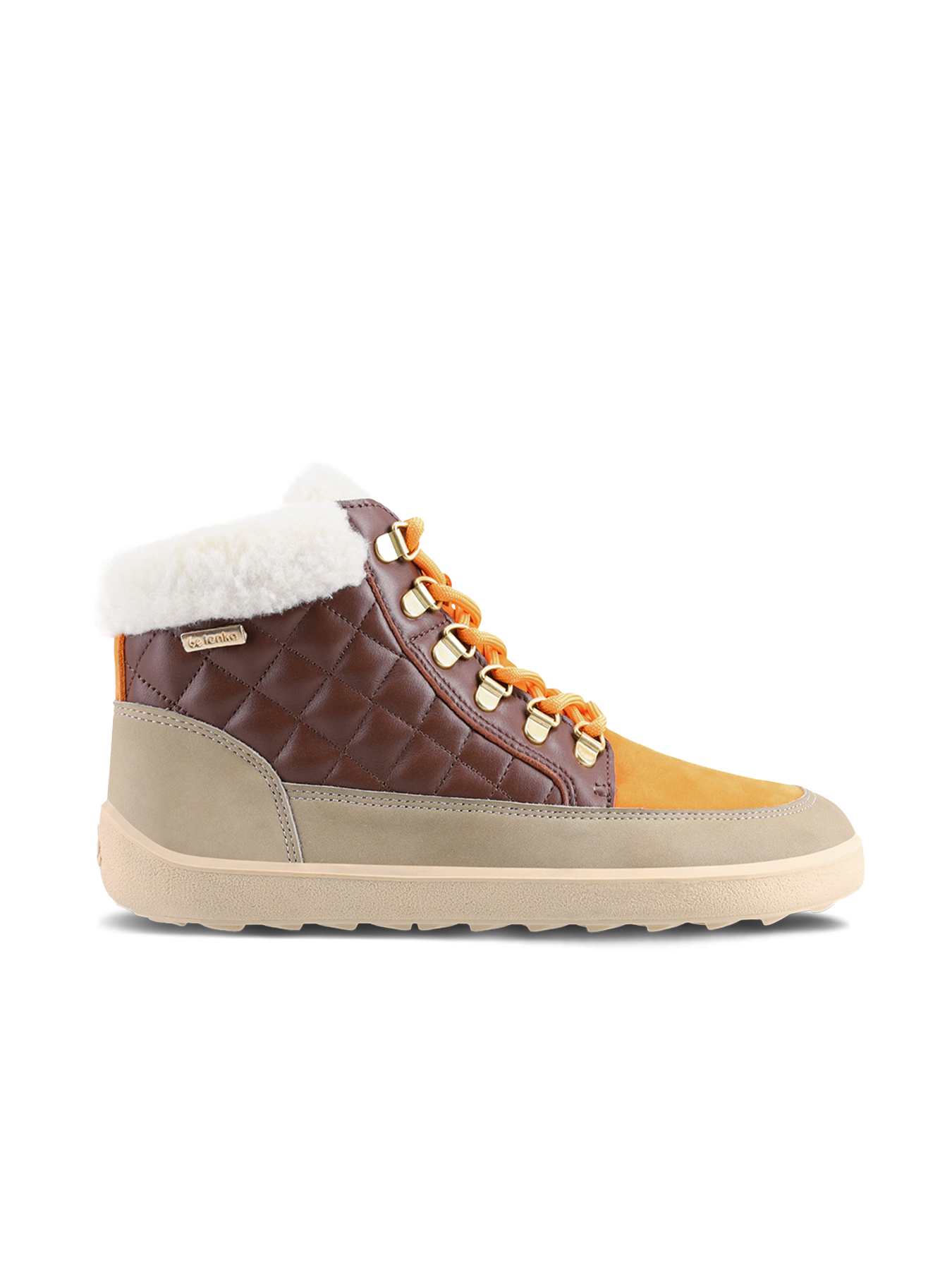 Barfußschuhe Be Lenka Olivia - Taupe, Dunkelbraun & Orange