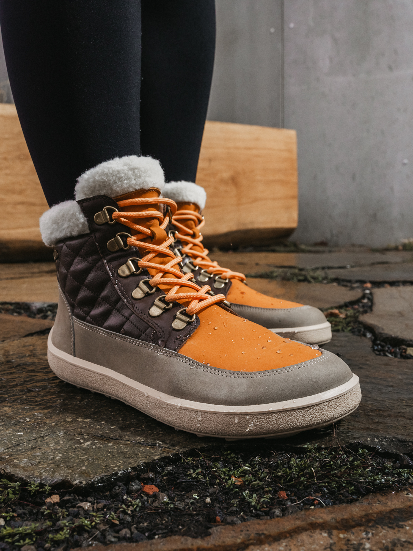 Barfußschuhe Be Lenka Olivia - Taupe, Dunkelbraun & Orange