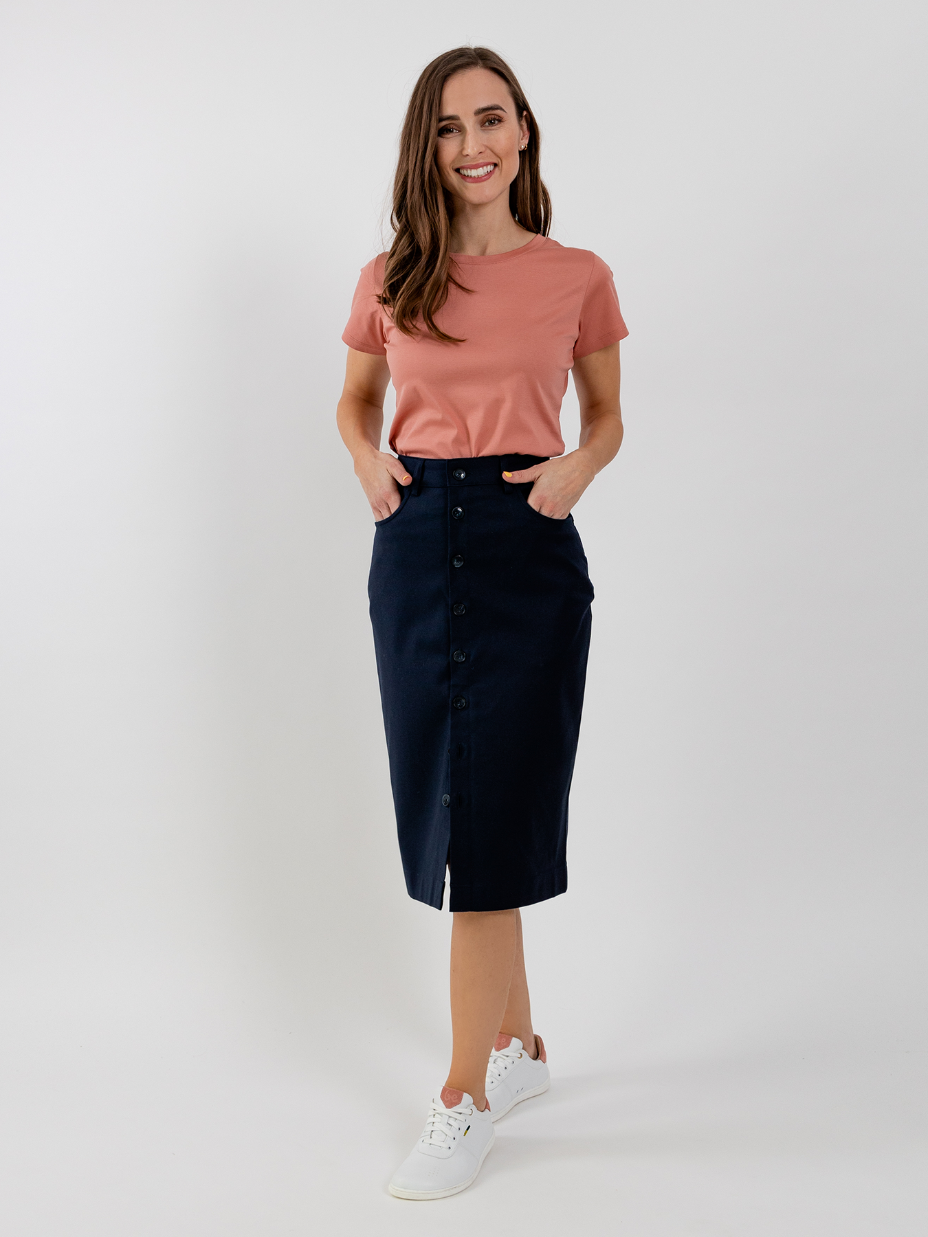 Damen Midi-Rock Be Lenka Essentials - Navy