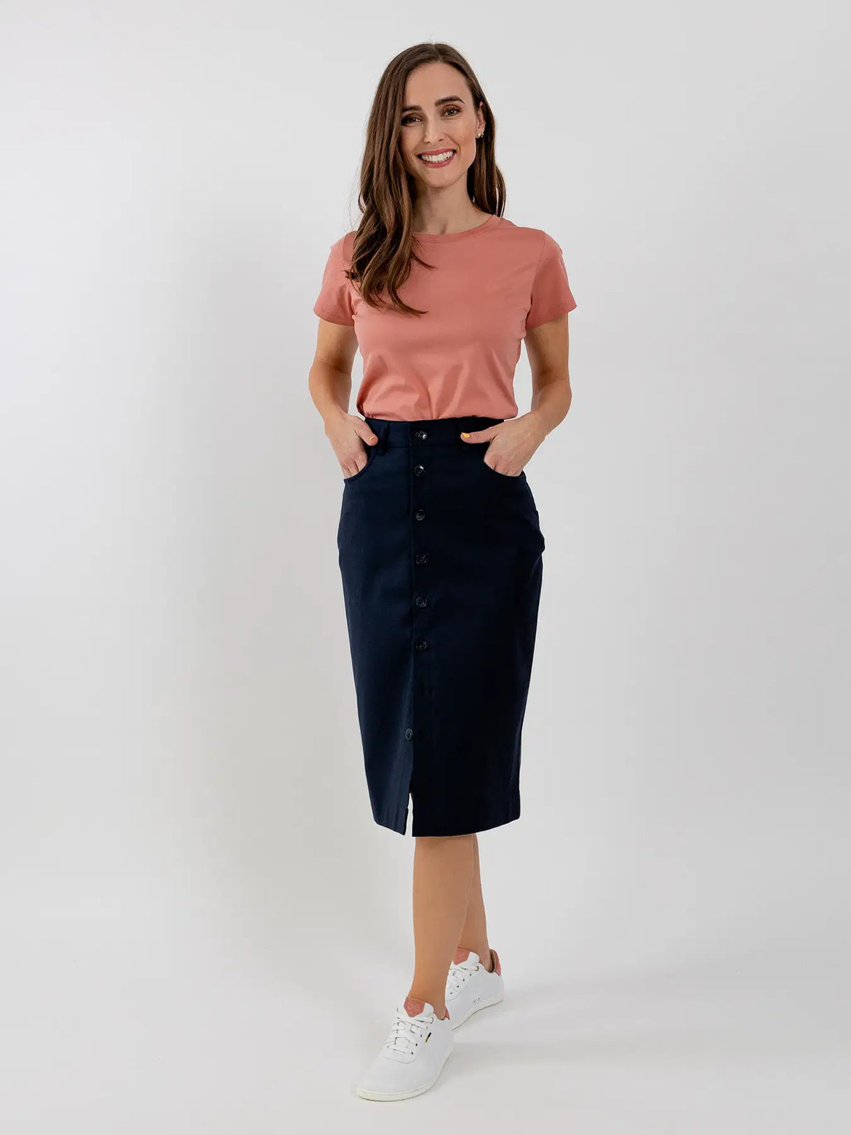 Damen Midi-Rock Be Lenka Essentials - Navy