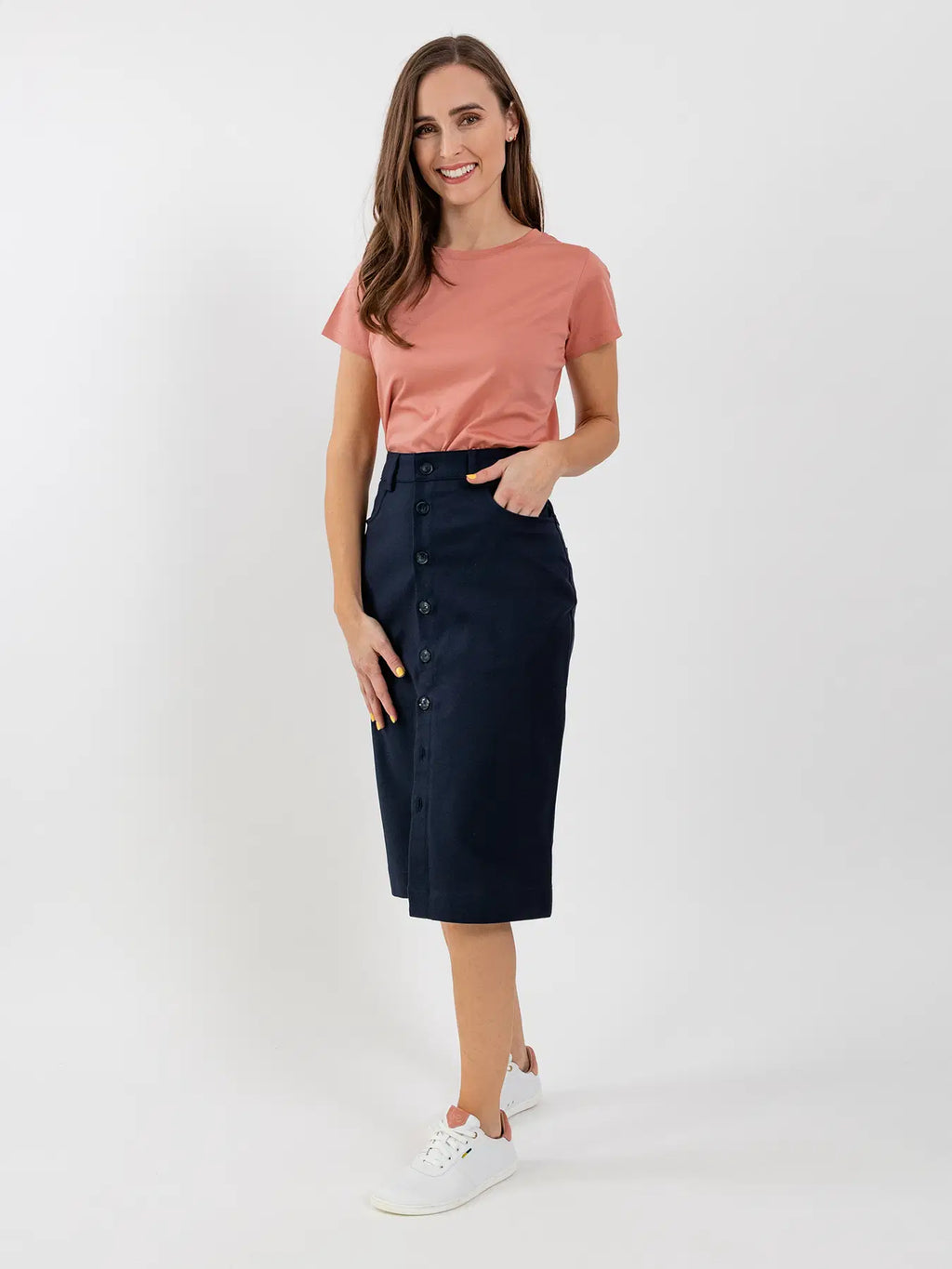 Damen Midi-Rock Be Lenka Essentials - Navy