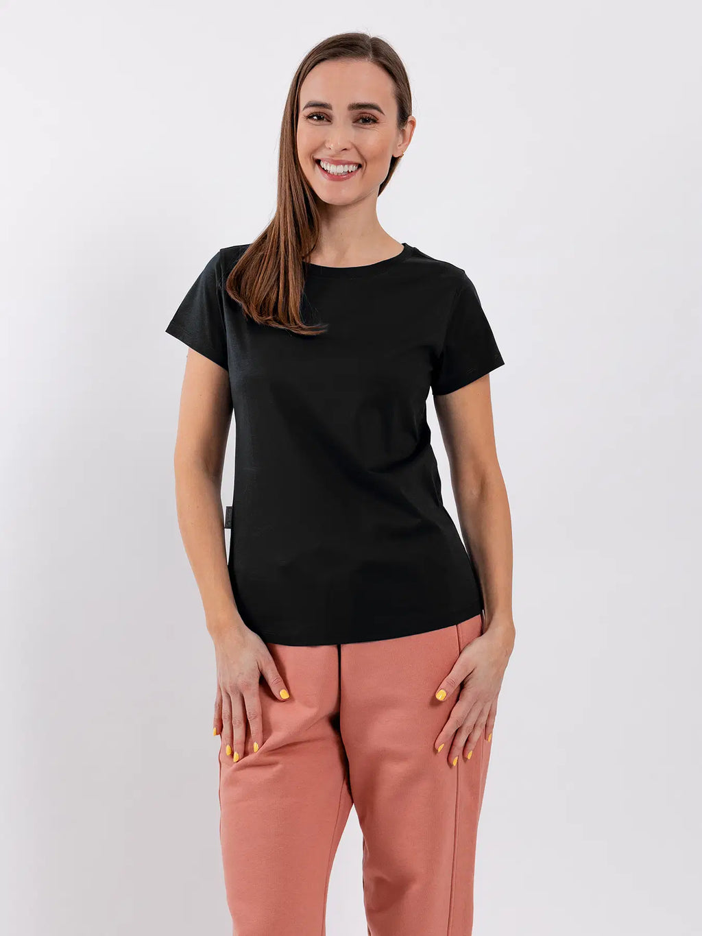 Damen Rundhals-T-Shirt Be Lenka Essentials – Jet Black