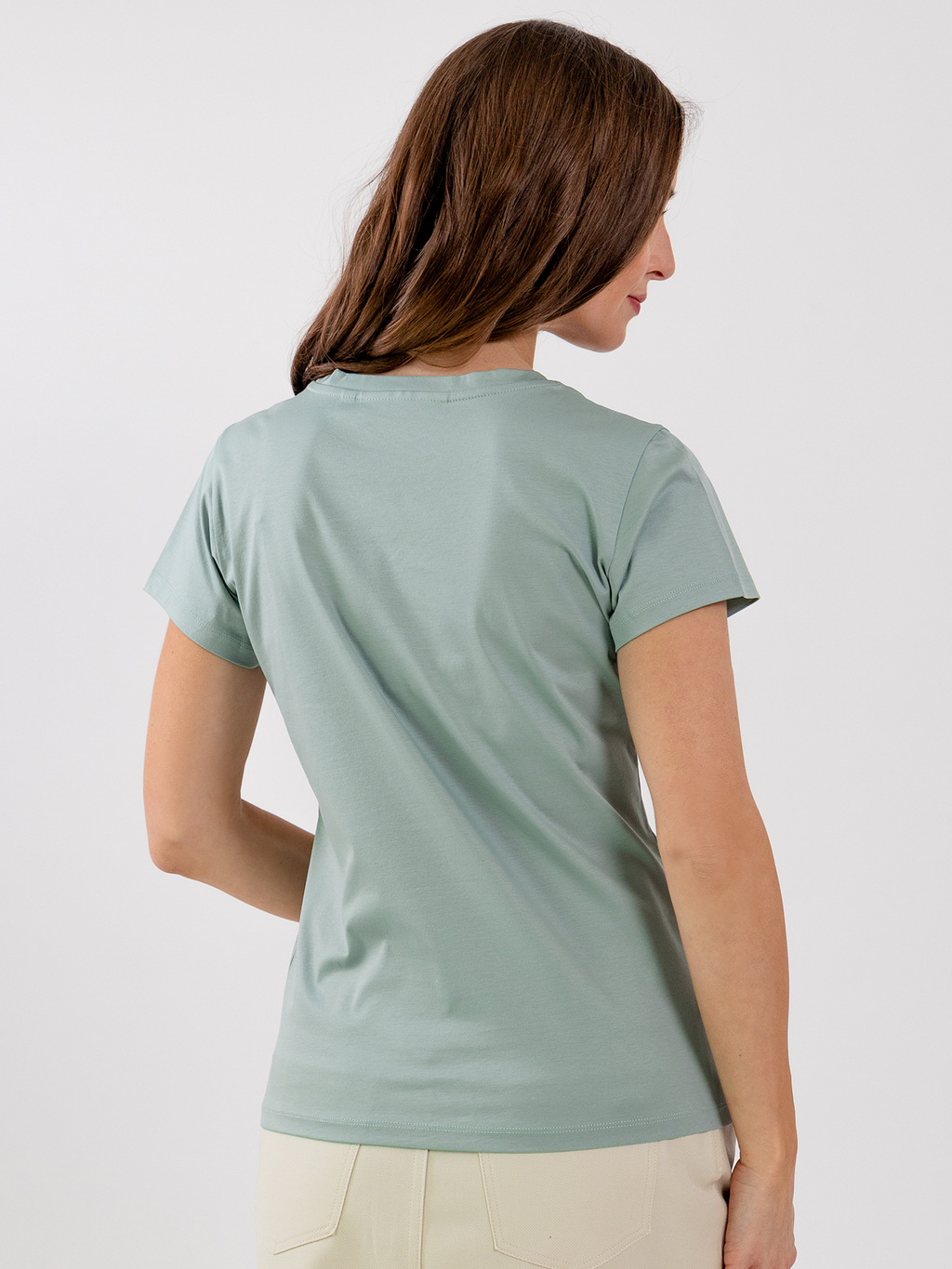 Damen T-Shirt Rundhals Be Lenka Essentials - Pistaziengrün