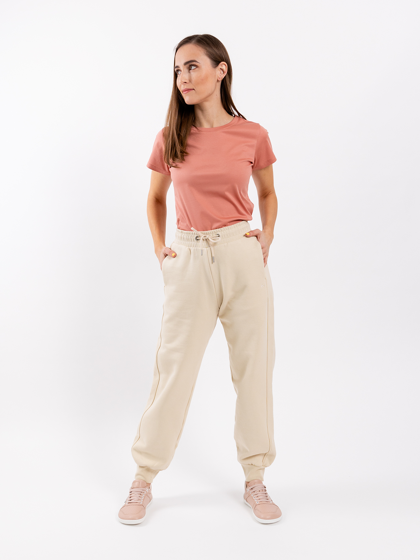 Damen T-Shirt Rundhals Be Lenka Essentials - Lachsrosa