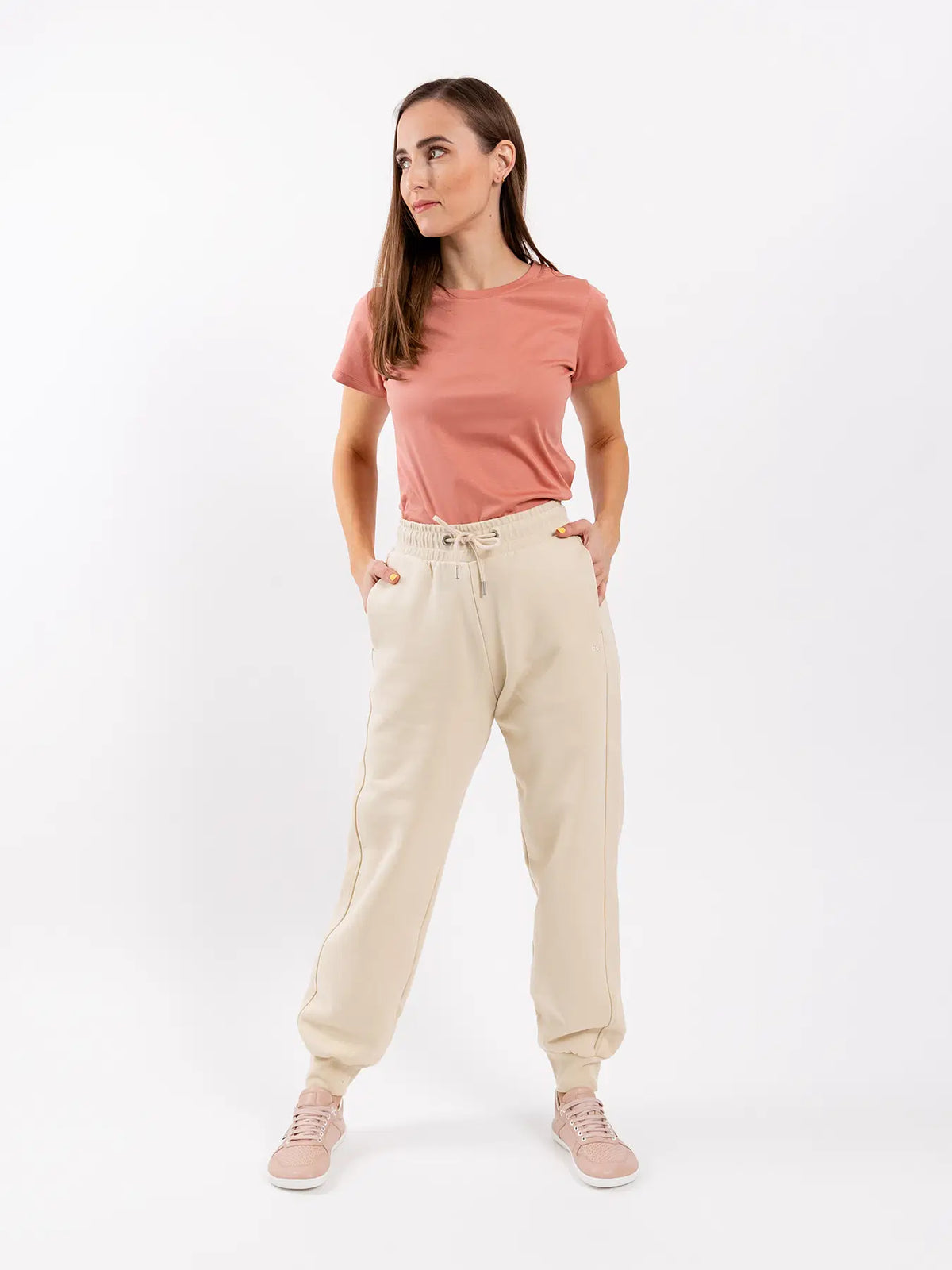 Damen T-Shirt Rundhals Be Lenka Essentials - Lachsrosa