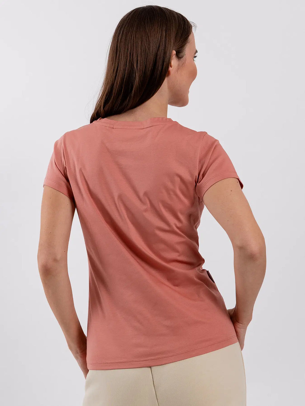 Damen T-Shirt Rundhals Be Lenka Essentials - Lachsrosa