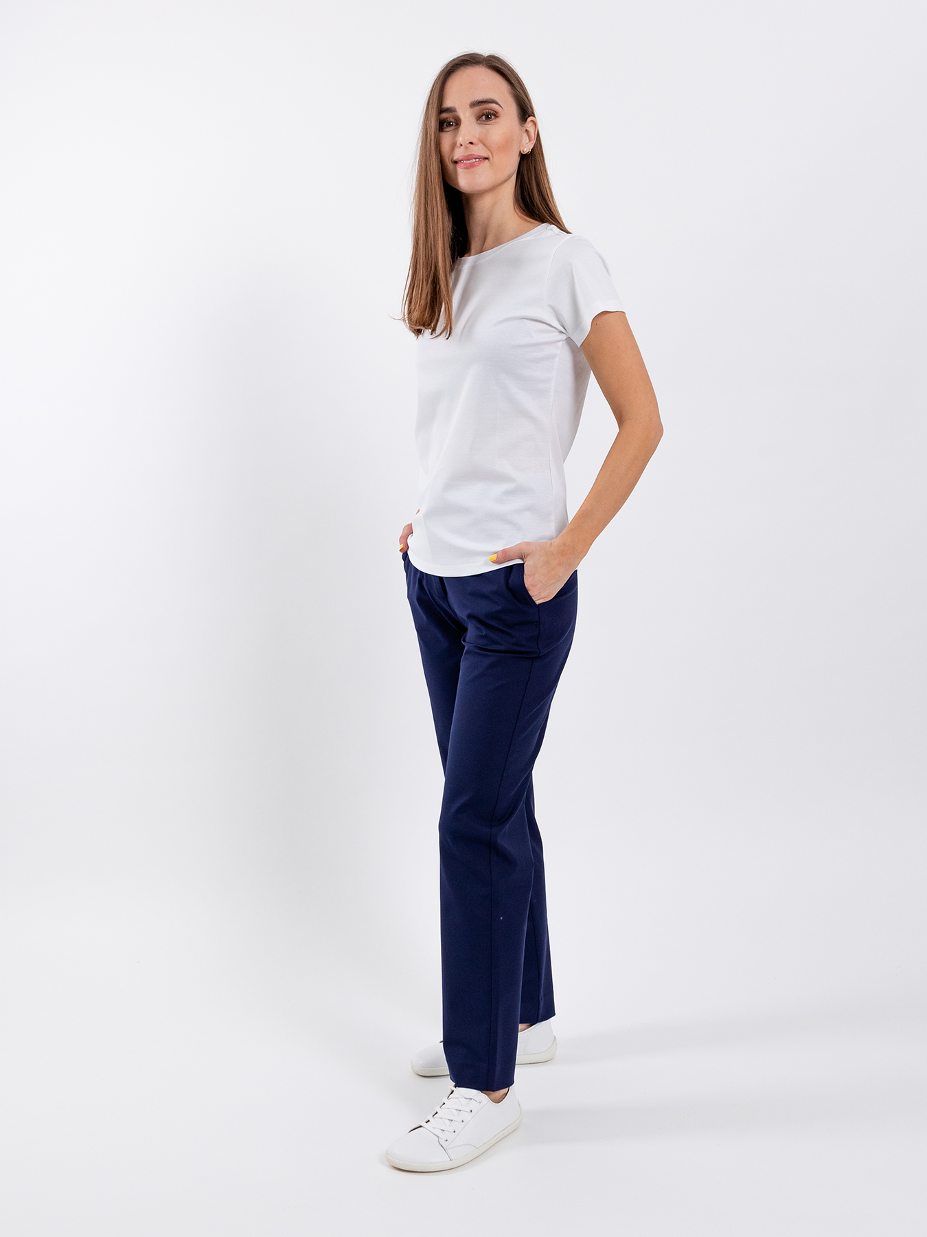 Damen Rundhals-T-Shirt Be Lenka Essentials - Weiß