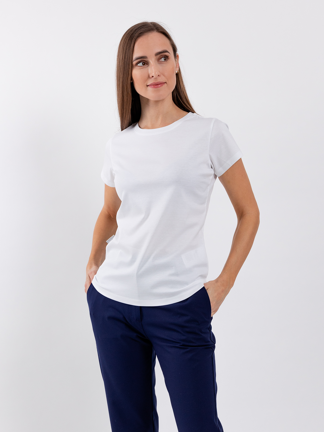 Damen Rundhals-T-Shirt Be Lenka Essentials - Weiß