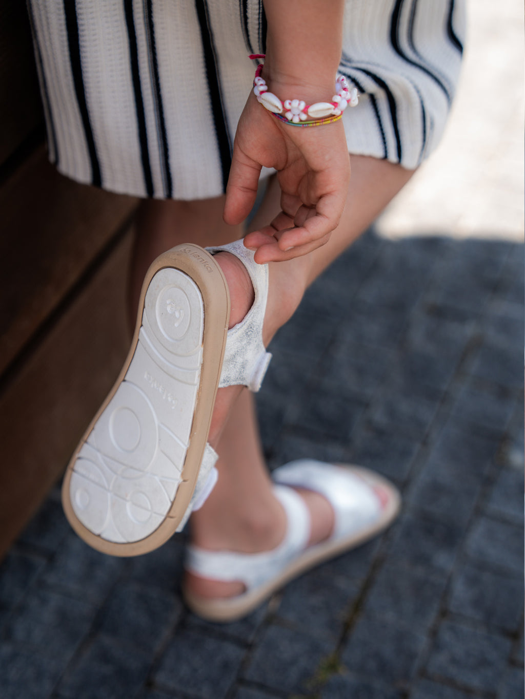 Kinder Barfußsandalen Be Lenka Miami Junior - Off-White Sparkle