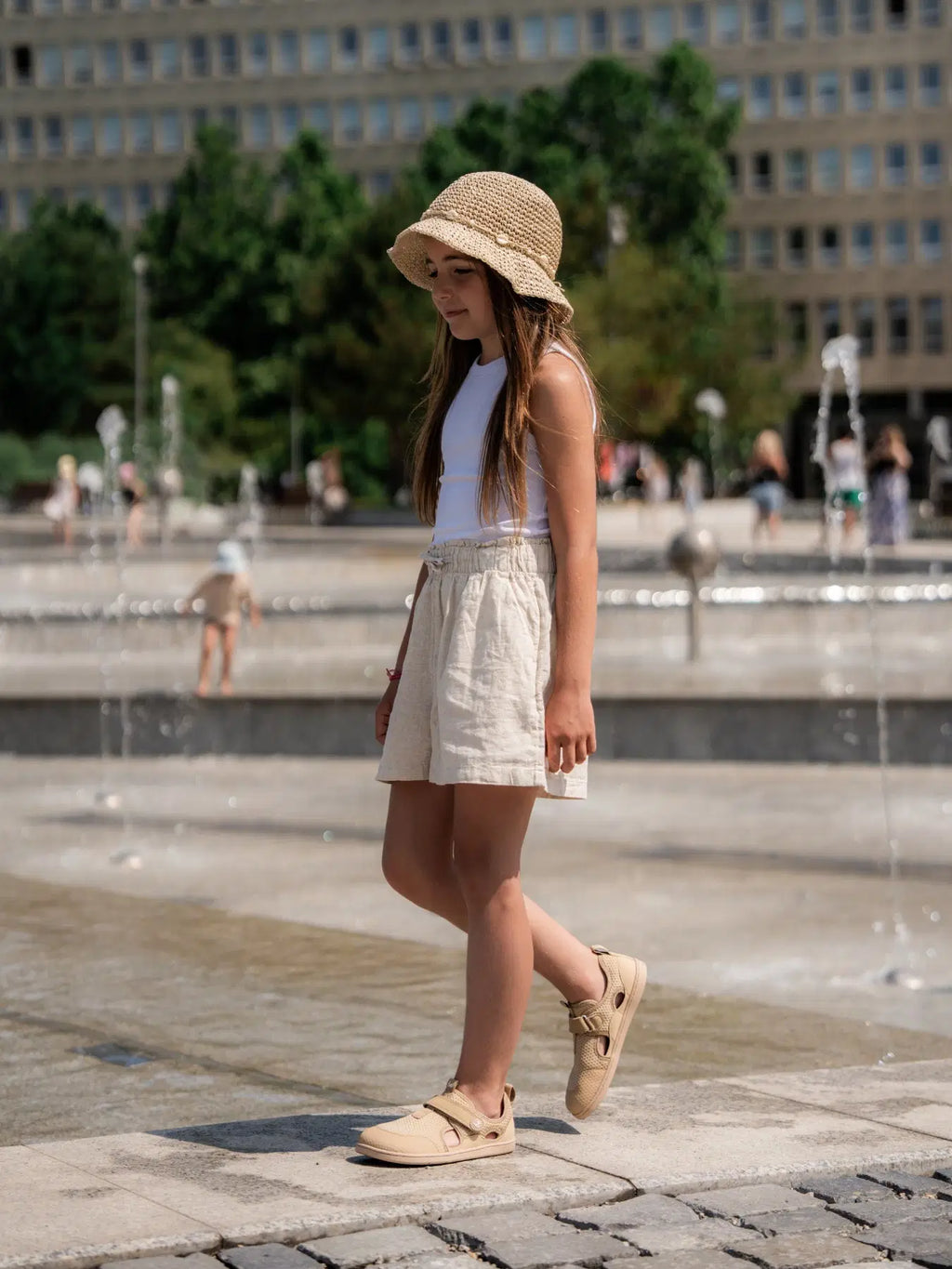 Barfußsandalen für Kinder Zest Kids - Beige