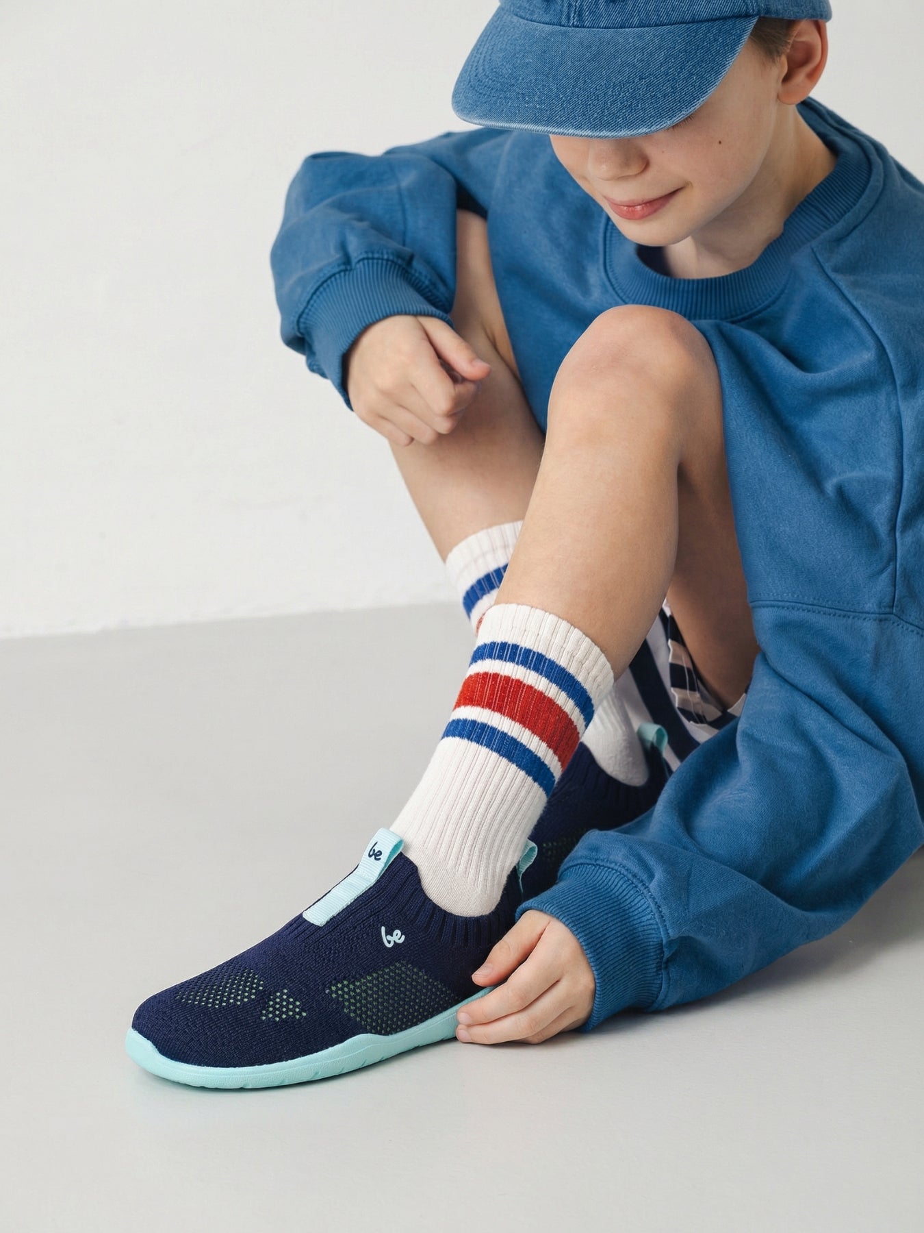 Kinder Barfuß-Slipper Be Lenka Luppo Kids - Blau & Aqua