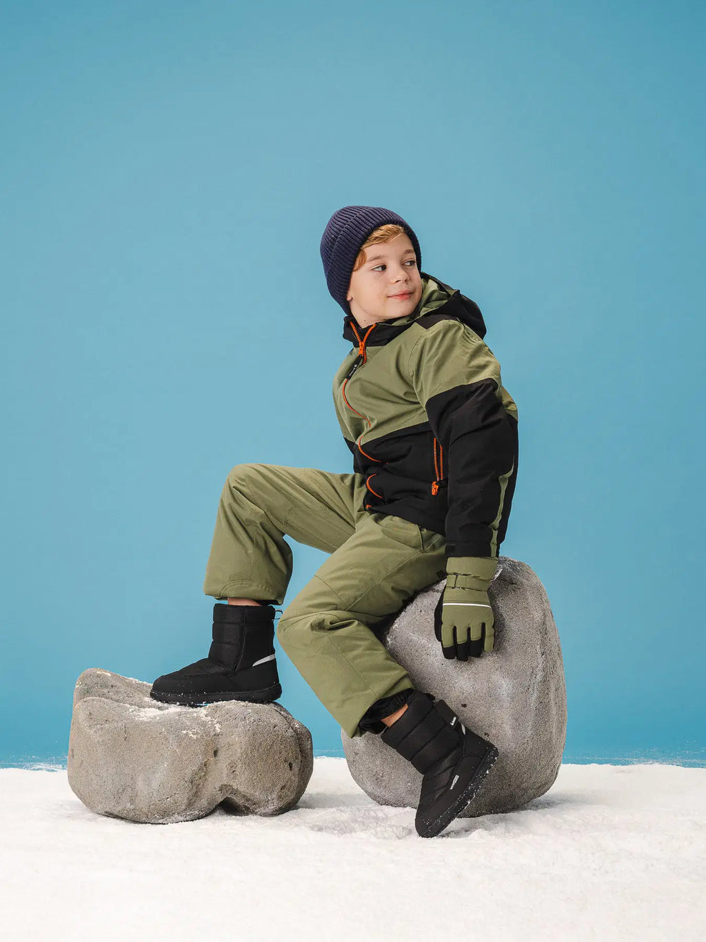 Kids barefoot snow boots Be Lenka Ailo Kids - All Black