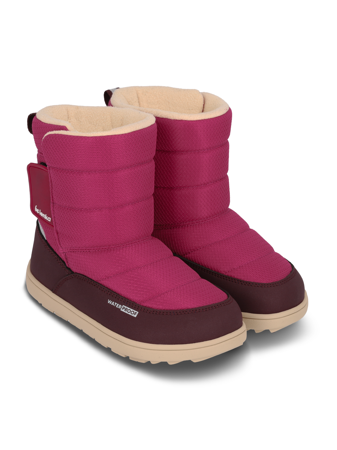 Kids barefoot snow boots Be Lenka Ailo Junior - Berry
