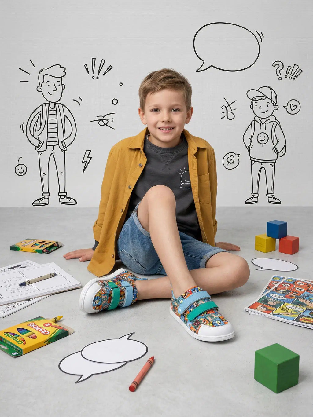 Barfußschuhe für Kinder Be Lenka Canvi Kids - Comics Color