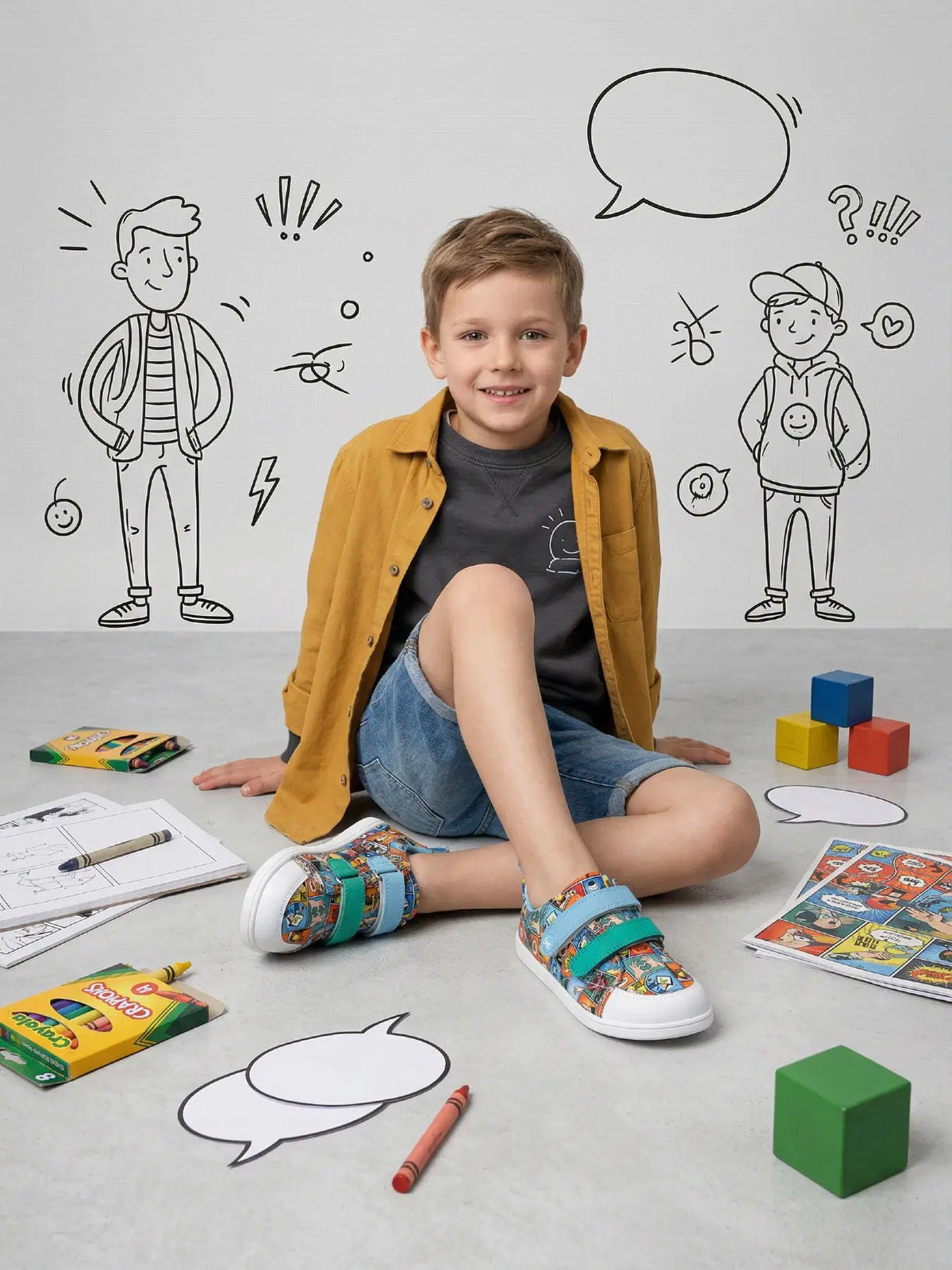 Barfußschuhe für Kinder Be Lenka Canvi Kids - Comics Color