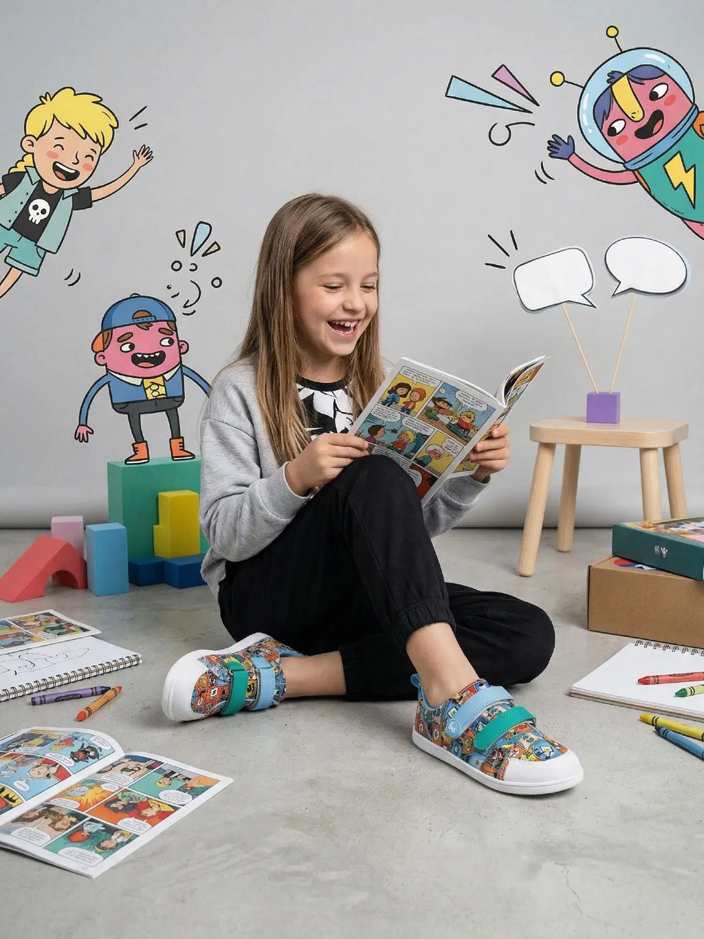 Barfußschuhe für Kinder Be Lenka Canvi Kids - Comics Color