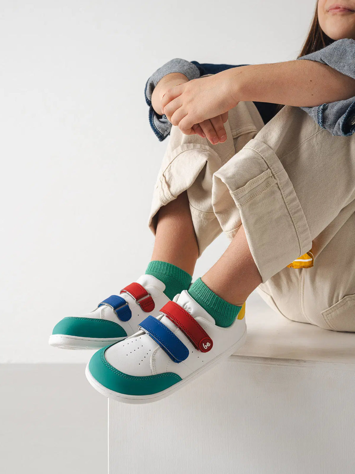 Kids barefoot sneakers Be Lenka Energise Kids - White & Multicolour