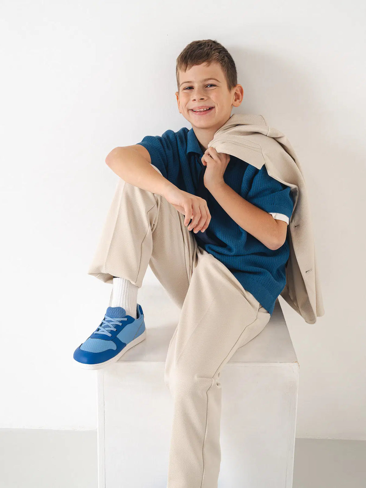 Kids barefoot sneakers Be Lenka Scoot Junior - Light & Royale Blue