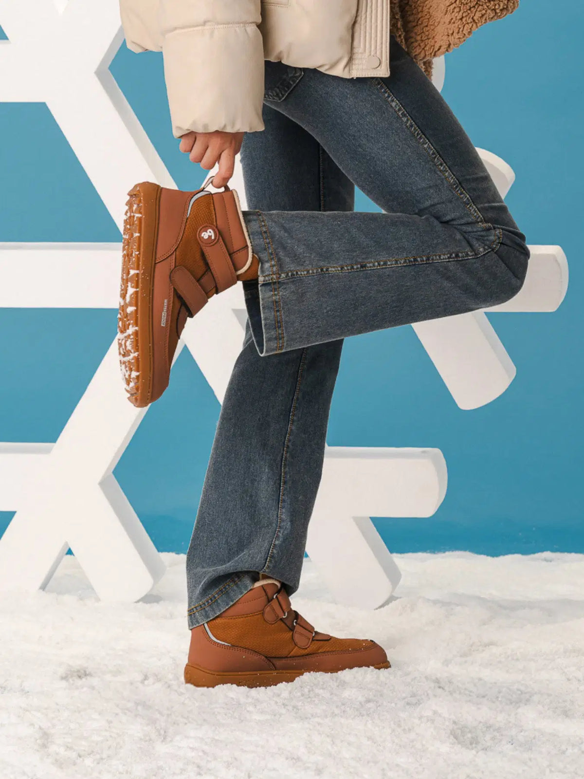 Kinder-Winter-Barfußstiefel Be Lenka Zippu Junior - All Brown