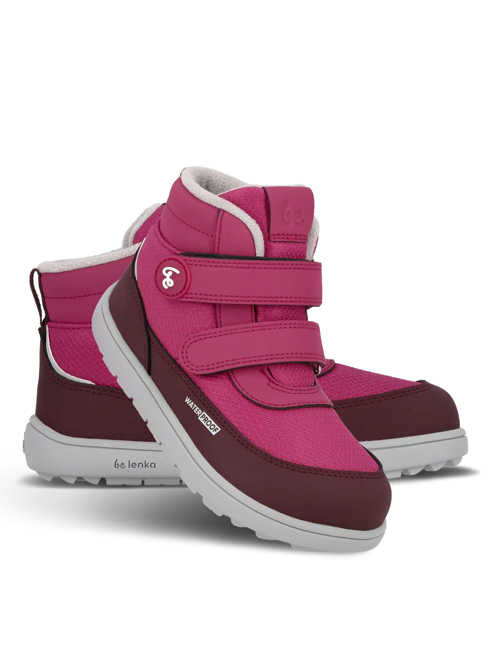 Kinder-Winter-Barfußschuhe Be Lenka Zippu Junior – Berry & Grey