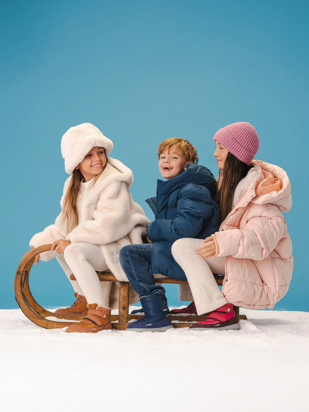 Kinder-Winter-Barfußschuhe Be Lenka Zippu Junior – Berry & Grey