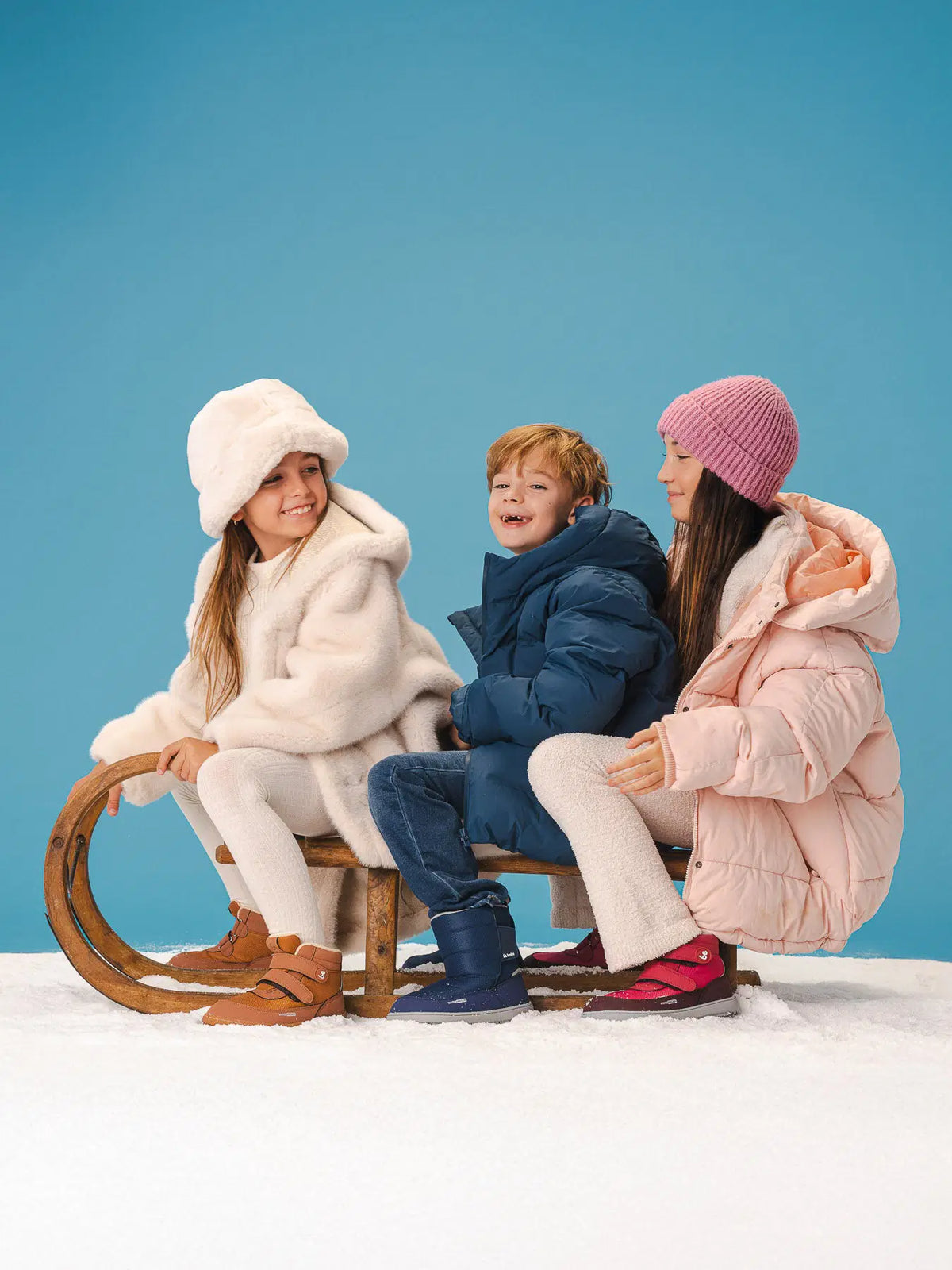 Kinder-Winter-Barfußschuhe Be Lenka Zippu Junior – Berry & Grey
