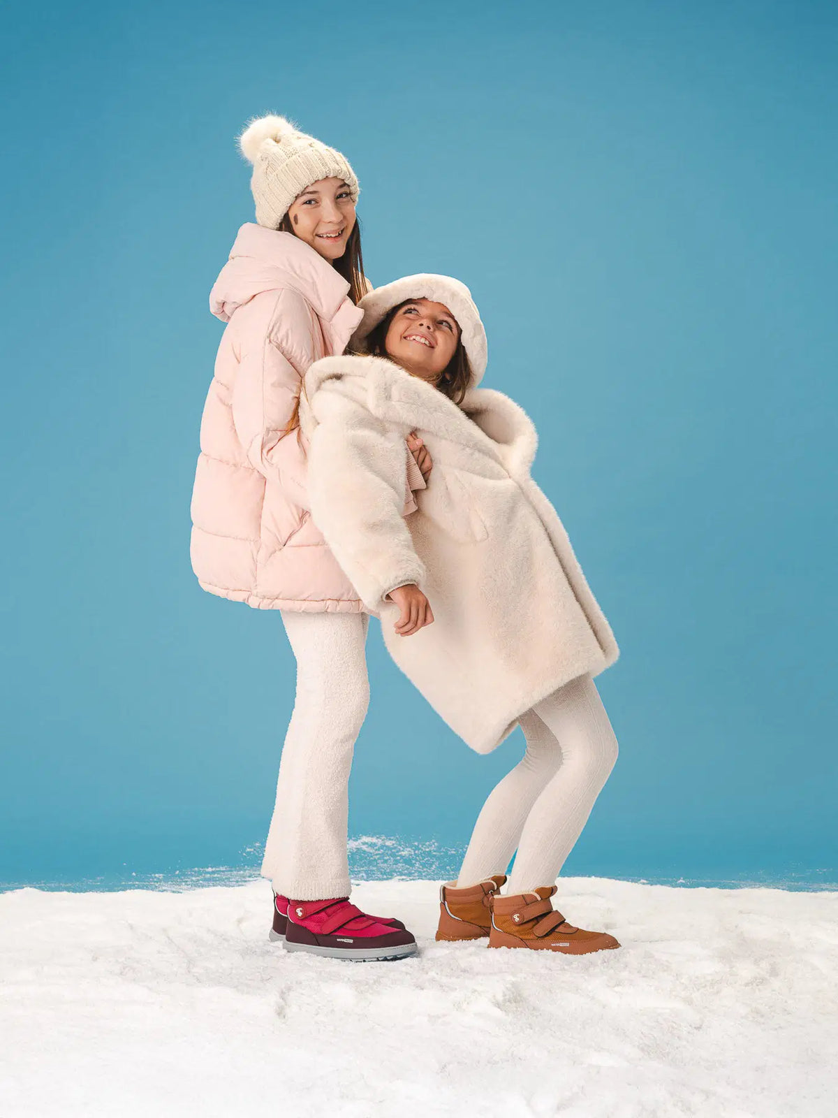 Kinder-Winter-Barfußschuhe Be Lenka Zippu Junior – Berry & Grey