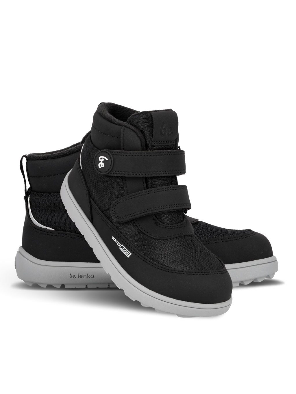 Kinder-Winter-Barfußschuhe Be Lenka Zippu Junior - Schwarz & Grau