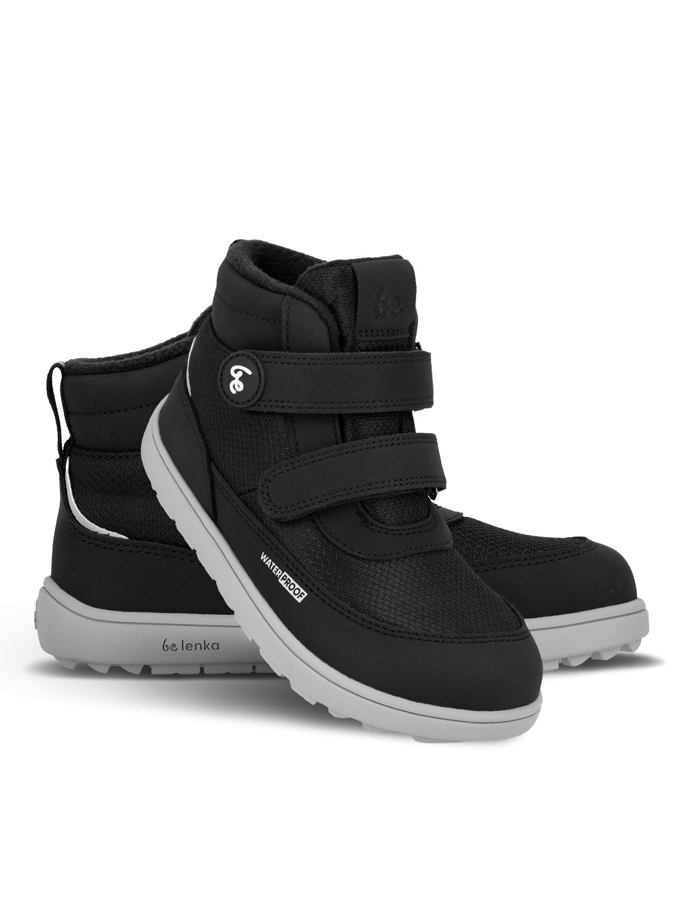 Kinder-Winter-Barfußschuhe Be Lenka Zippu Junior - Schwarz & Grau