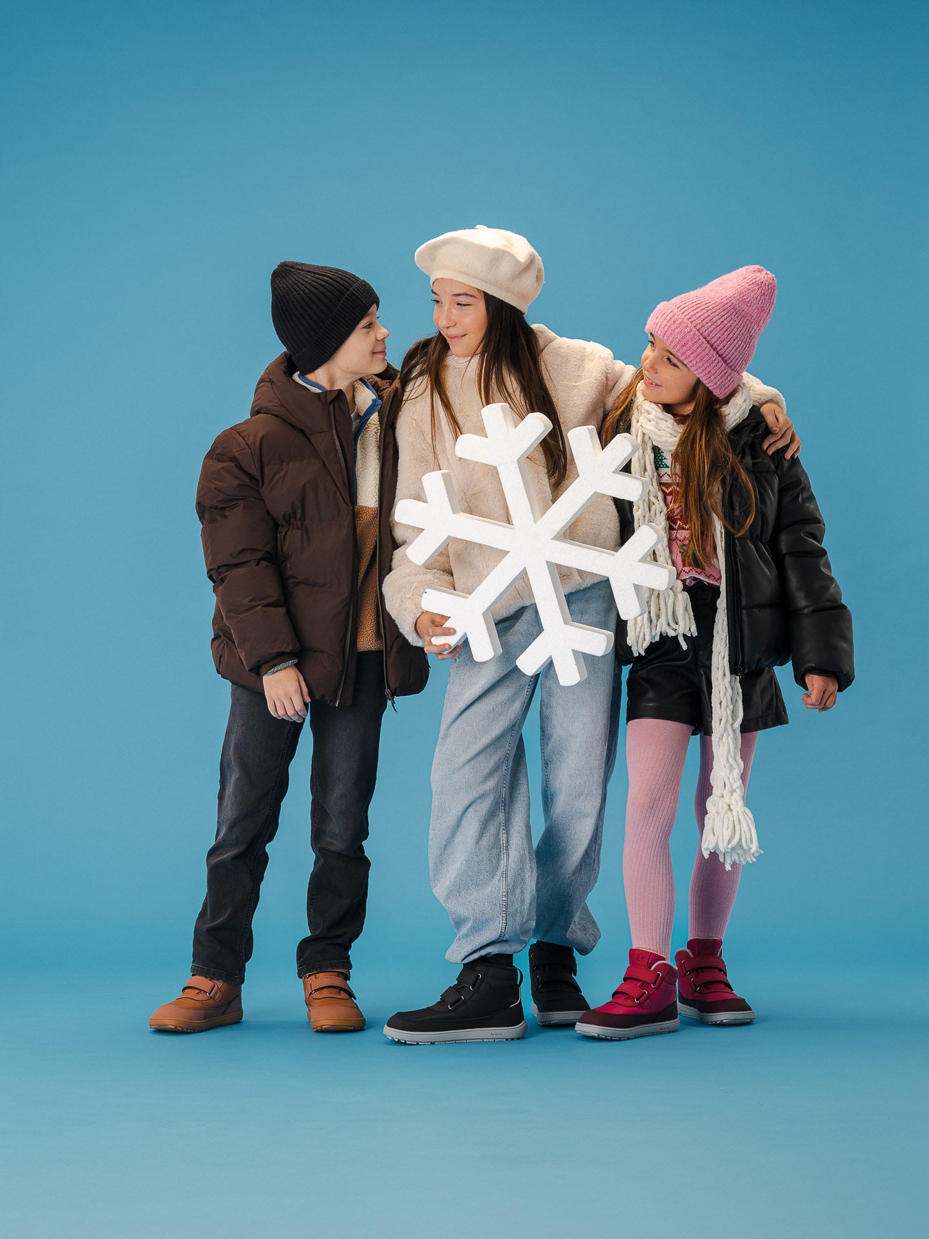 Kinder-Winter-Barfußschuhe Be Lenka Zippu Junior - Schwarz & Grau
