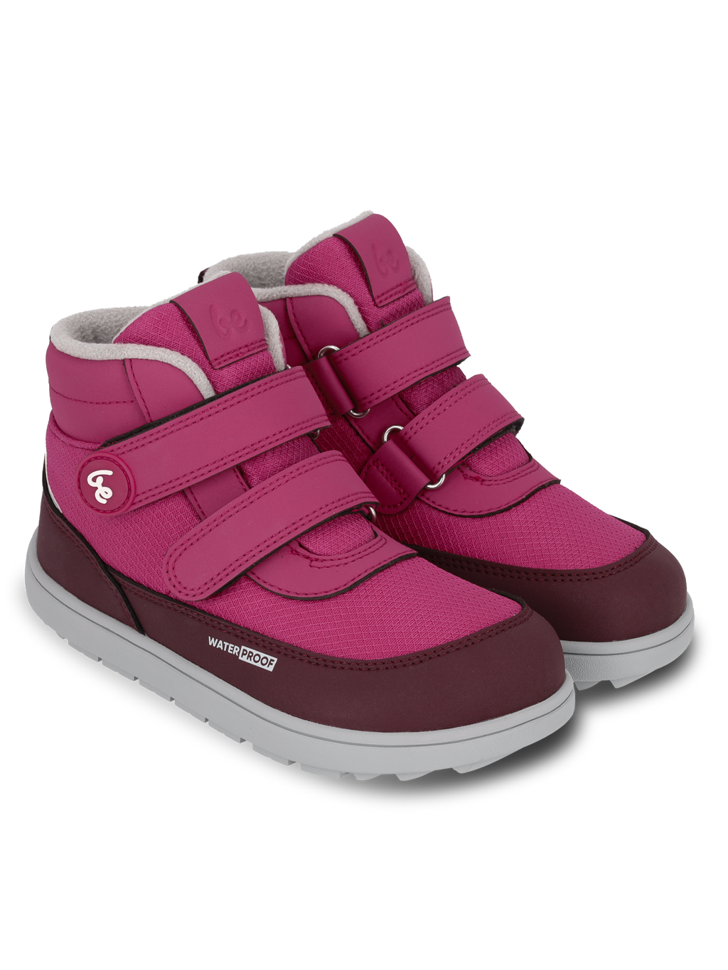 Kinder-Winter-Barfußschuhe Be Lenka Zippu Junior – Berry & Grey