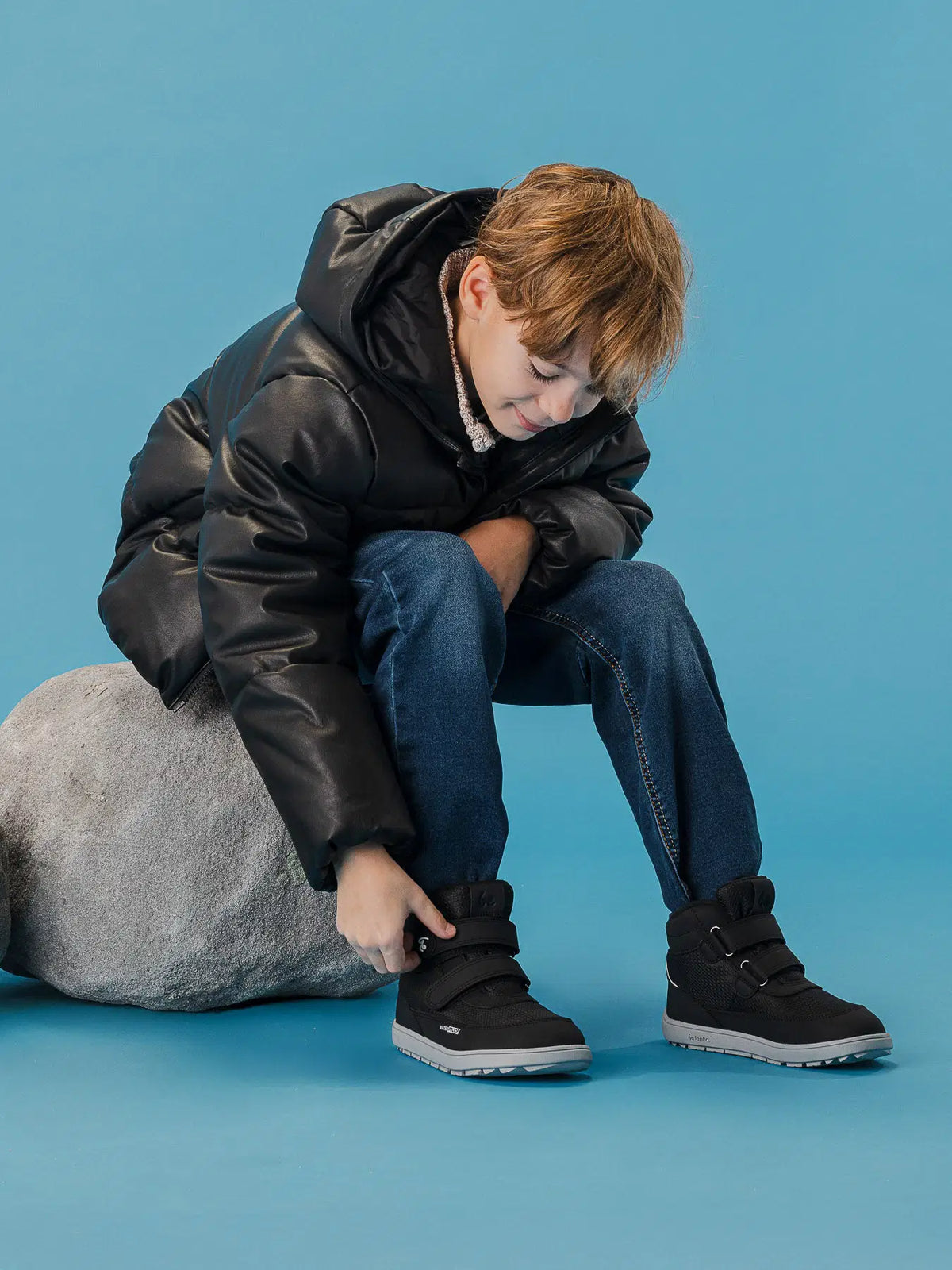 Kinder-Winter-Barfußstiefel Be Lenka Zippu Kids - Schwarz & Grau