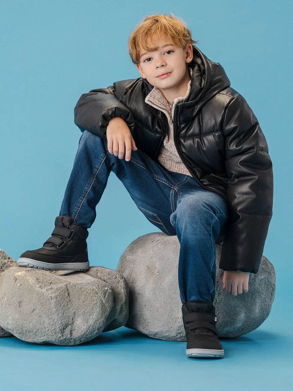 Kinder-Winter-Barfußstiefel Be Lenka Zippu Kids - Schwarz & Grau