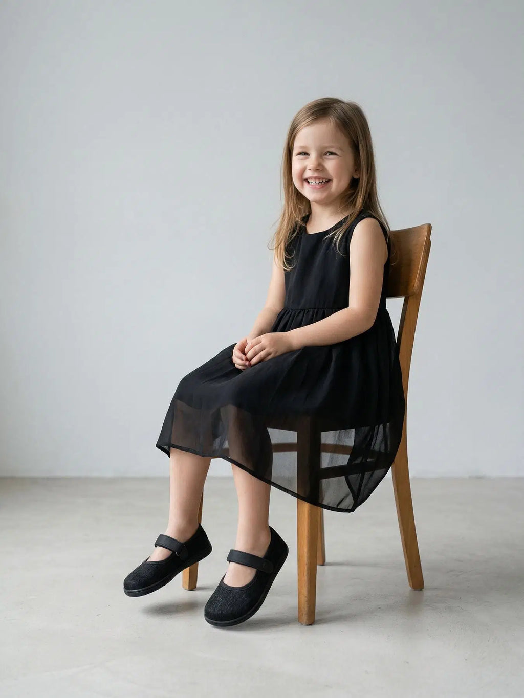 Kids Barefoot Ballerinas Be Lenka Tinkee Kids - All Black Sparkle - BarefootHub - UK Barefoot Shoes