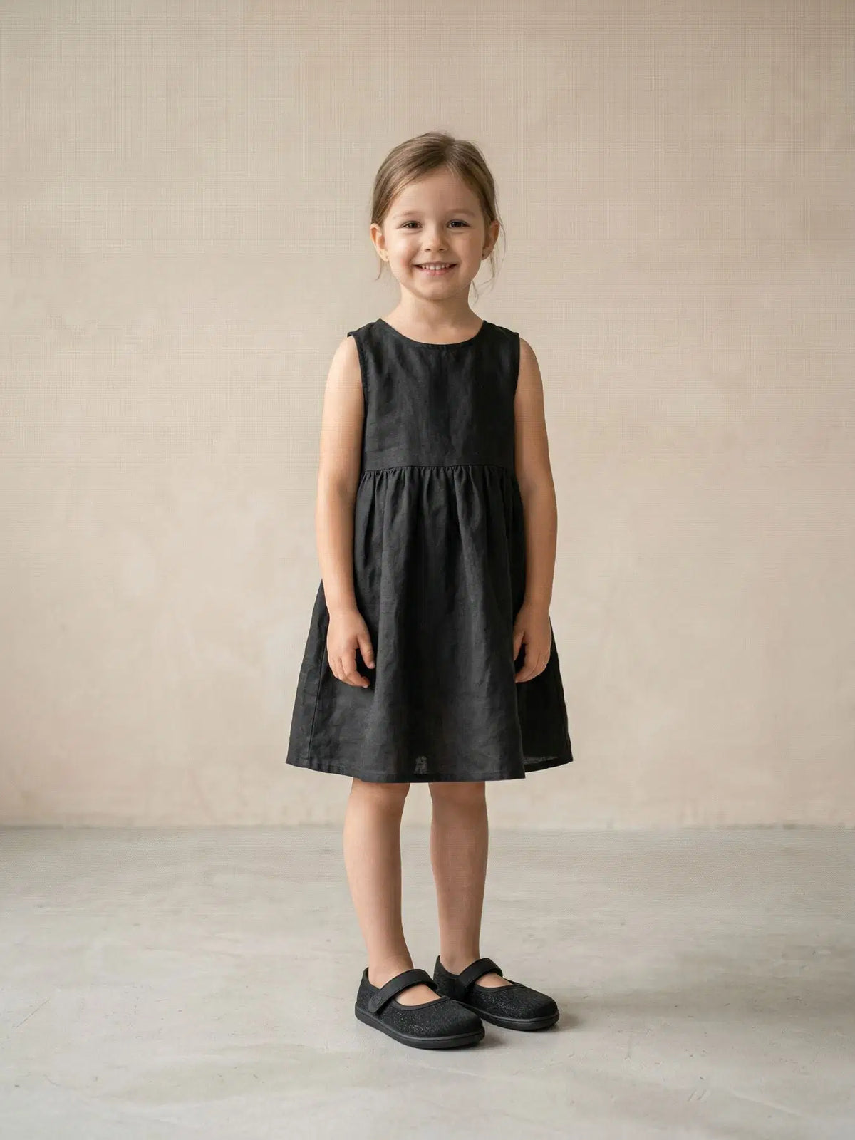 Kids Barefoot Ballerinas Be Lenka Tinkee Kids - All Black Sparkle - BarefootHub - UK Barefoot Shoes
