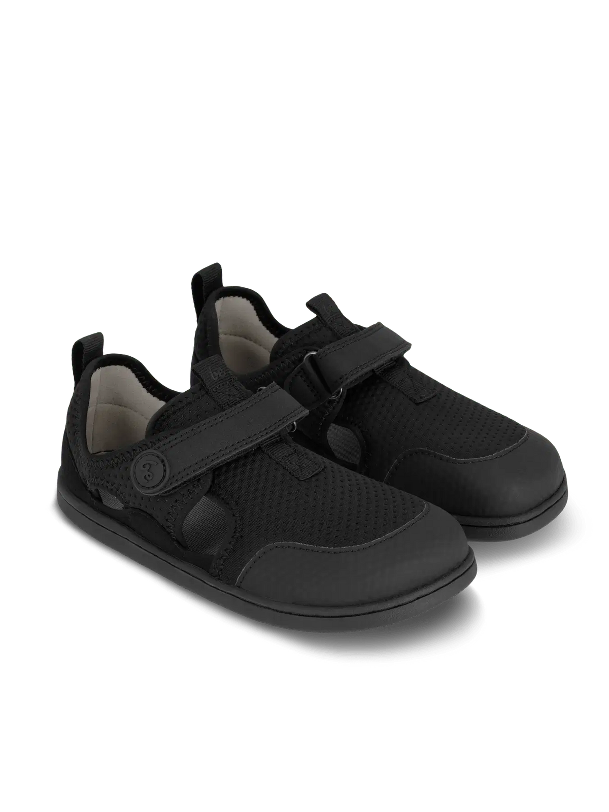 Kids barefoot sandals Zest Preschool - All Black - BarefootHub - UK Barefoot Shoes