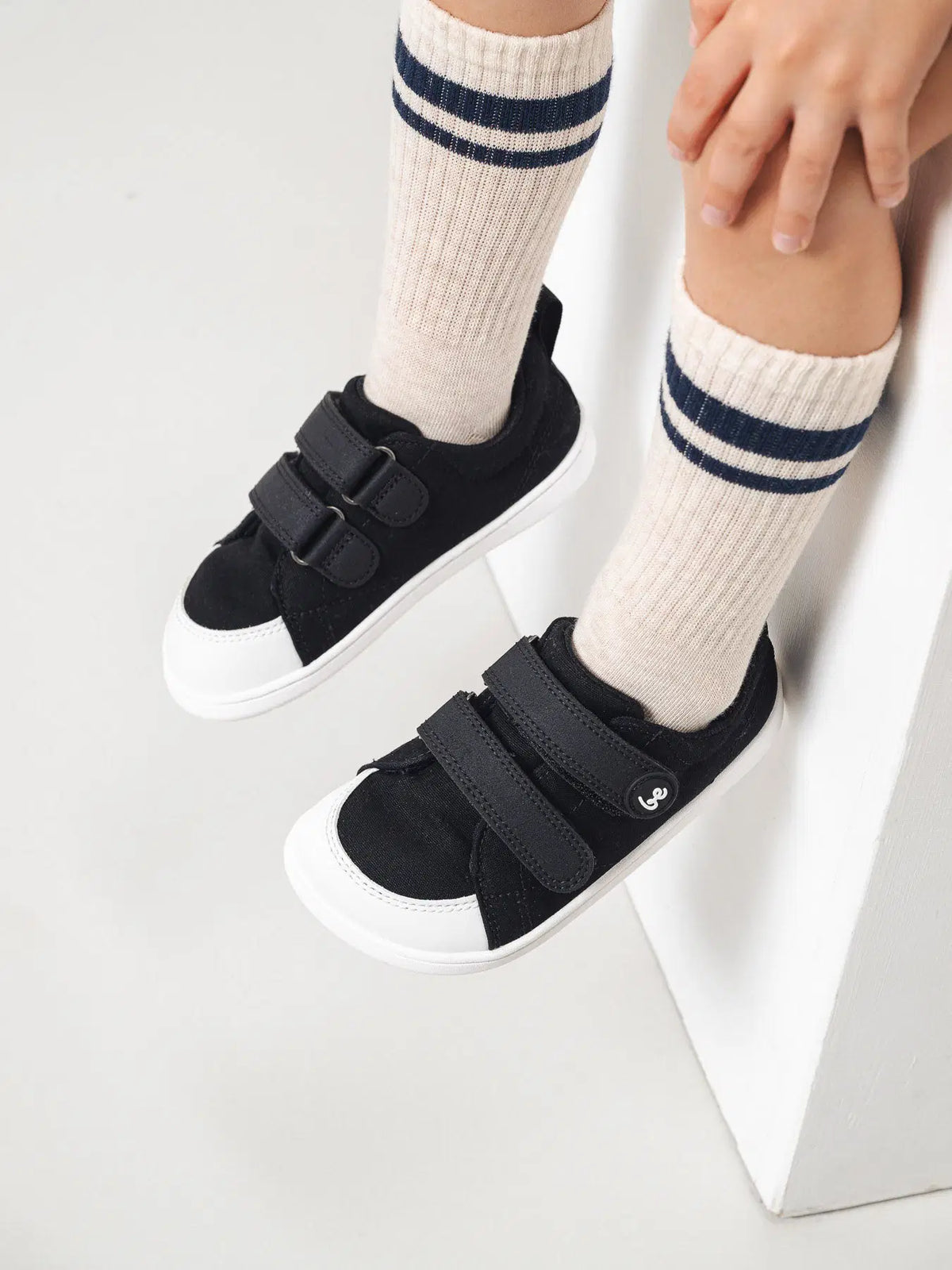 Kids barefoot sneakers Be Lenka Canvi Kids - Black & White - BarefootHub - UK Barefoot Shoes