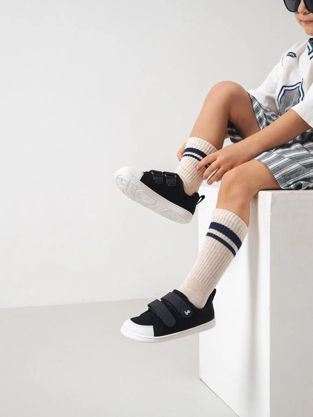 Kids barefoot sneakers Be Lenka Canvi Preschool - Black & White - BarefootHub - UK Barefoot Shoes